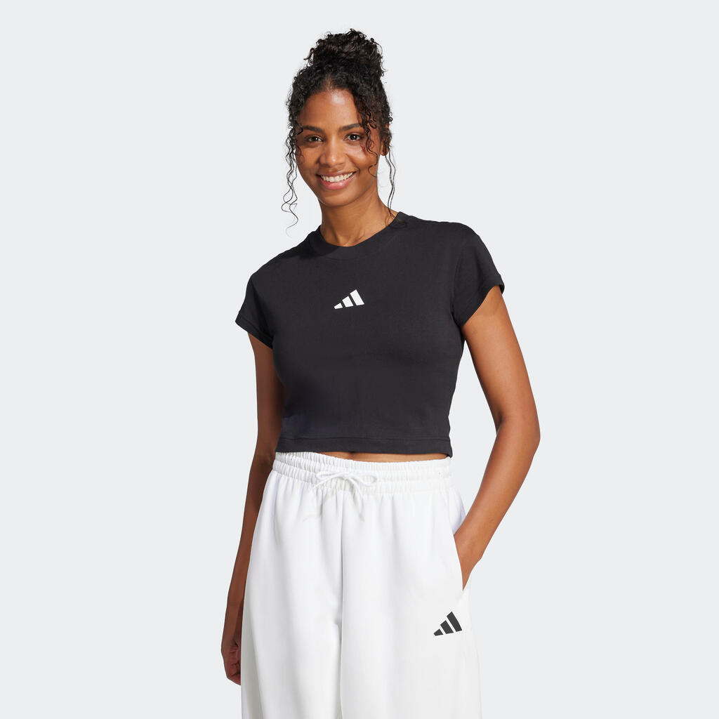 Črna ženska majica s kratkimi rokavi ADIDAS