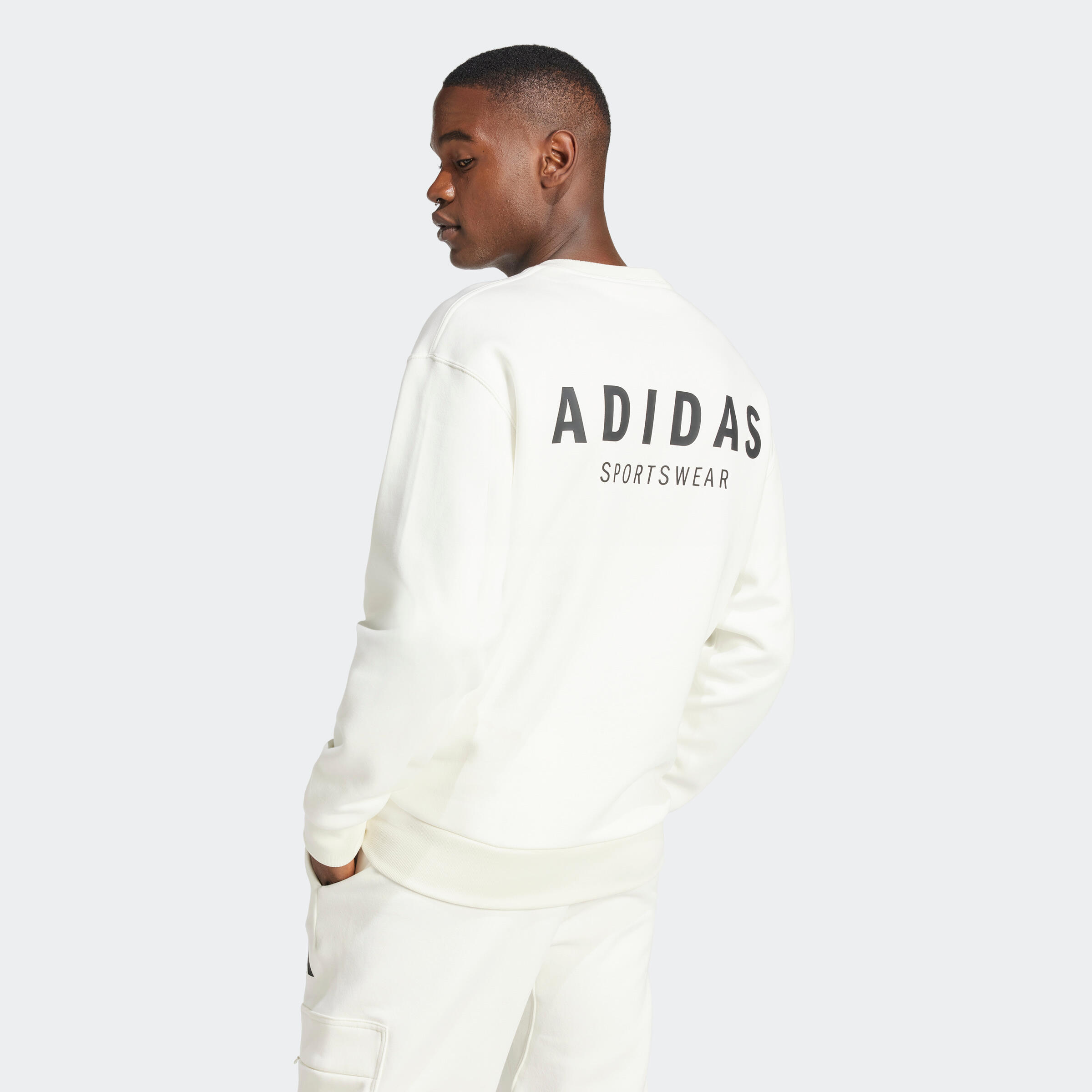 SWEATSHIRT ADIDAS HOMEM BRANCO 4/6