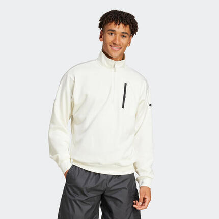 SWEATSHIRT ZIPPE ADIDAS HOMME BLANC