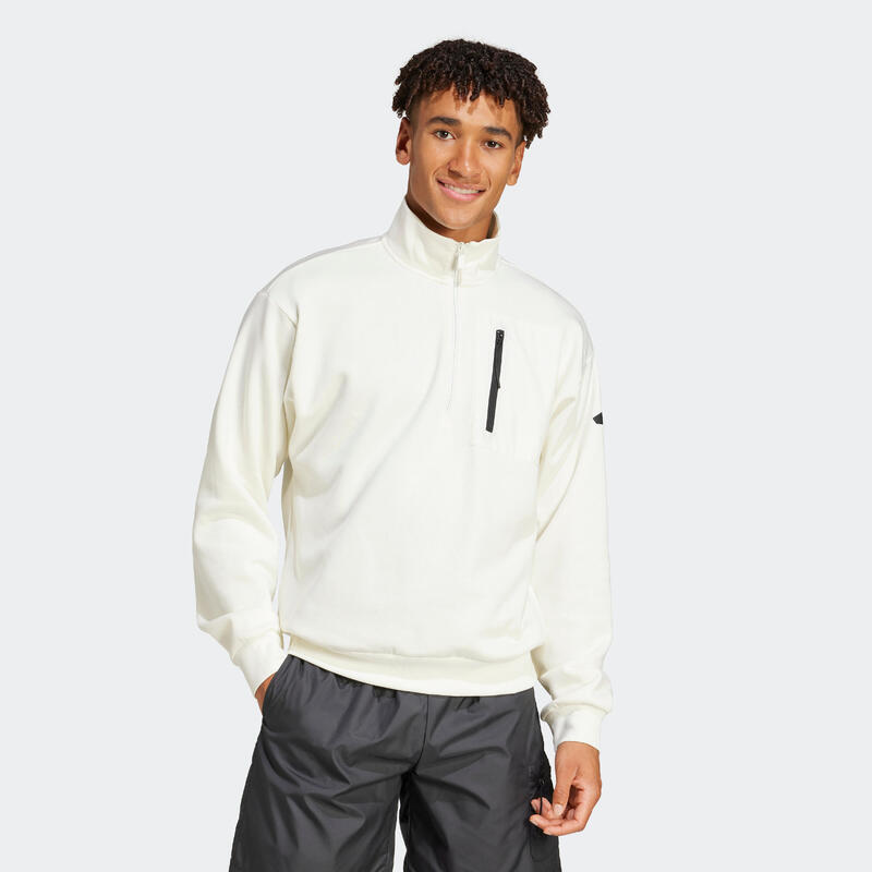 SWEATSHIRT COM CAPUZ COM FECHO ADIDAS HOMEM BRANCO