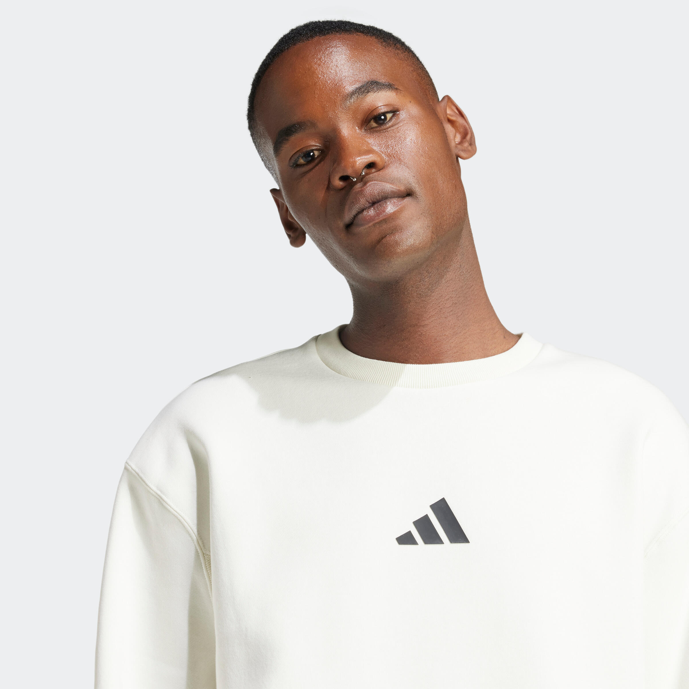 SWEATSHIRT ADIDAS HOMEM BRANCO 3/6