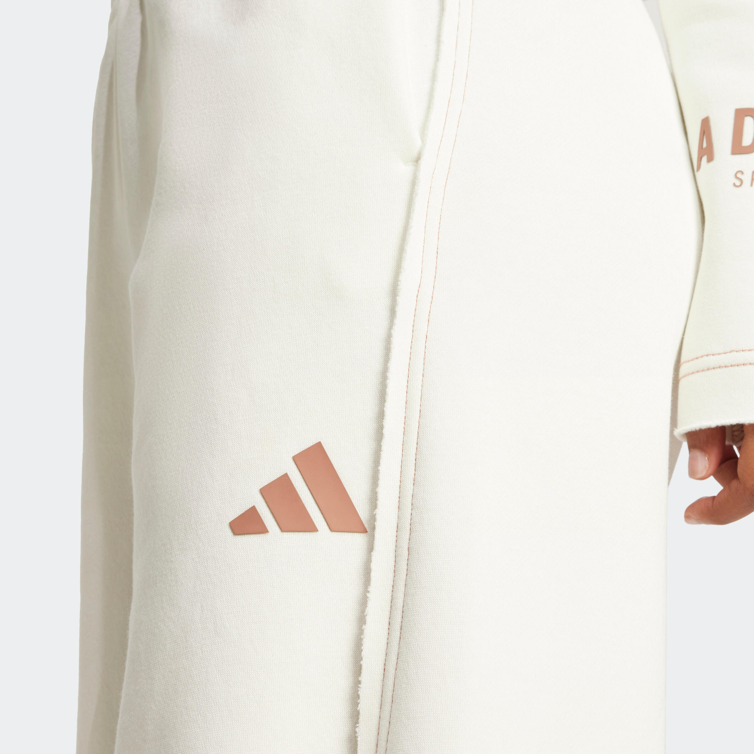 Pantaloni tuta ADIDAS donna flare con tasca bianchi 3/6