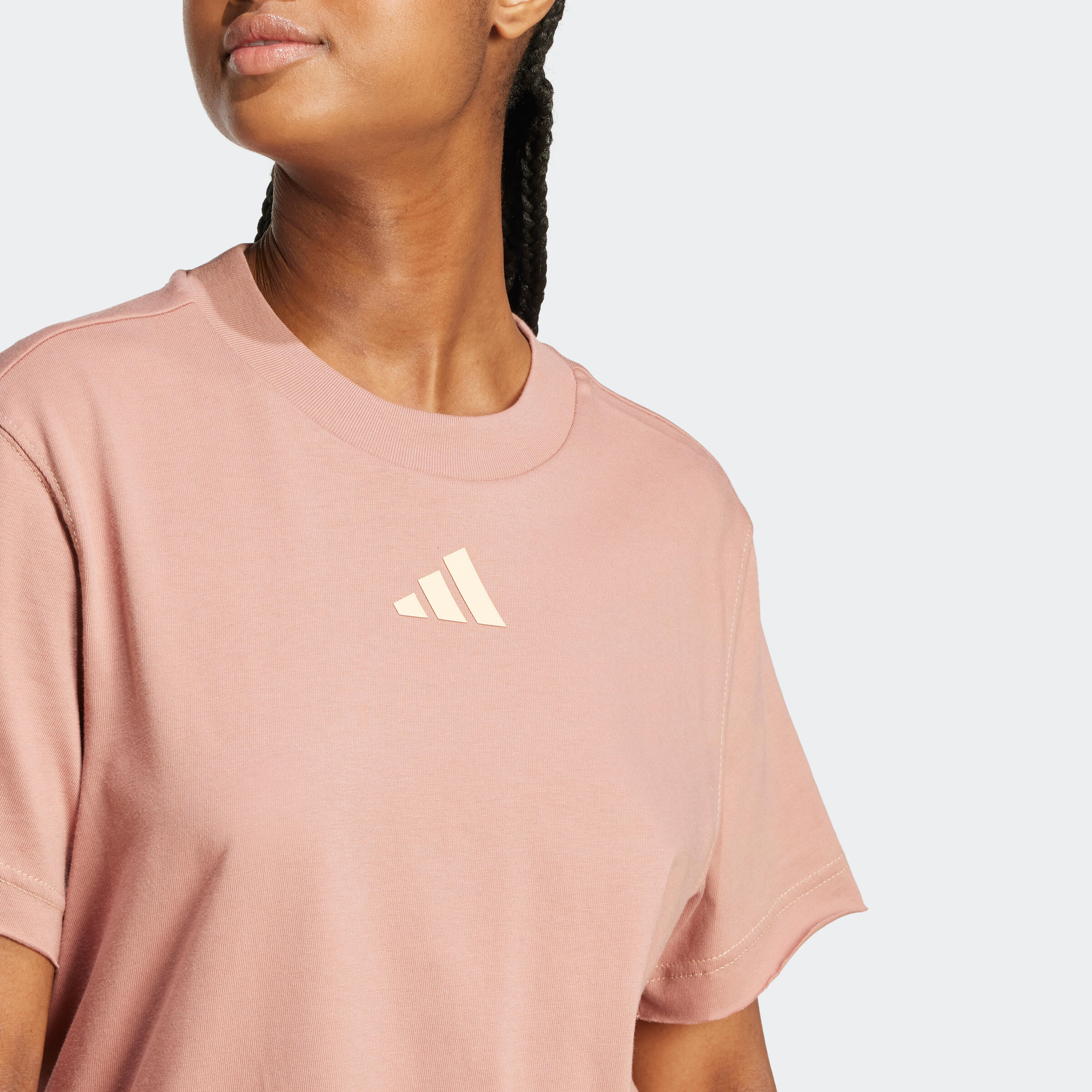 T-shirt ADIDAS donna oversize cotone rosa 2/5