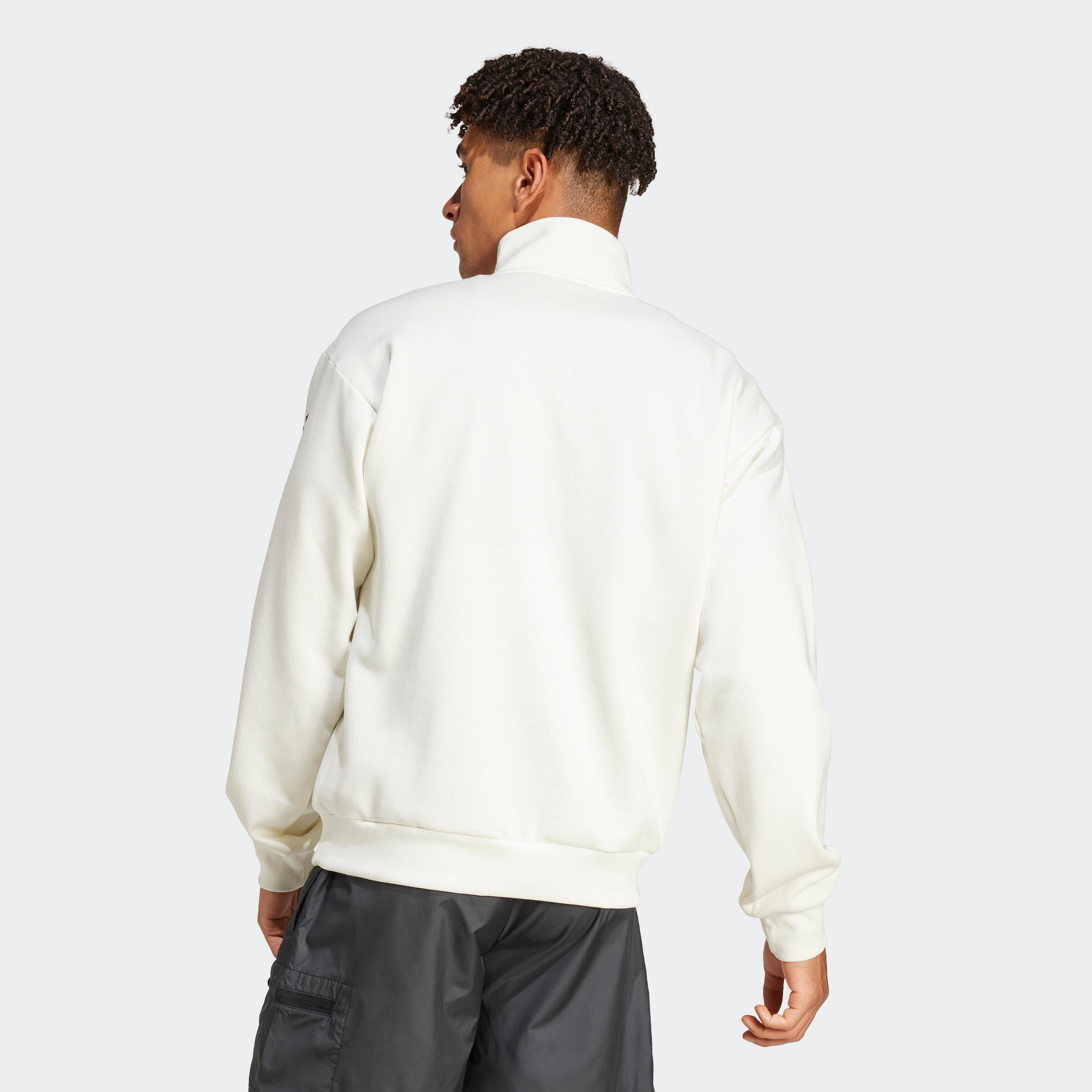 SWEATSHIRT ZIPPE ADIDAS HOMME  BLANC 3/5