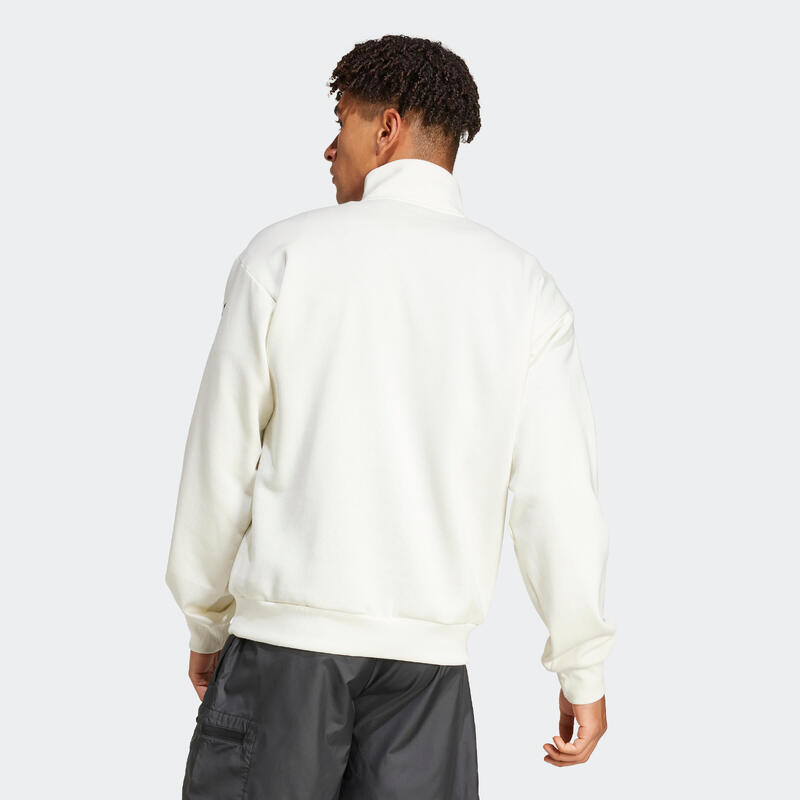 SWEATSHIRT COM CAPUZ COM FECHO ADIDAS HOMEM BRANCO