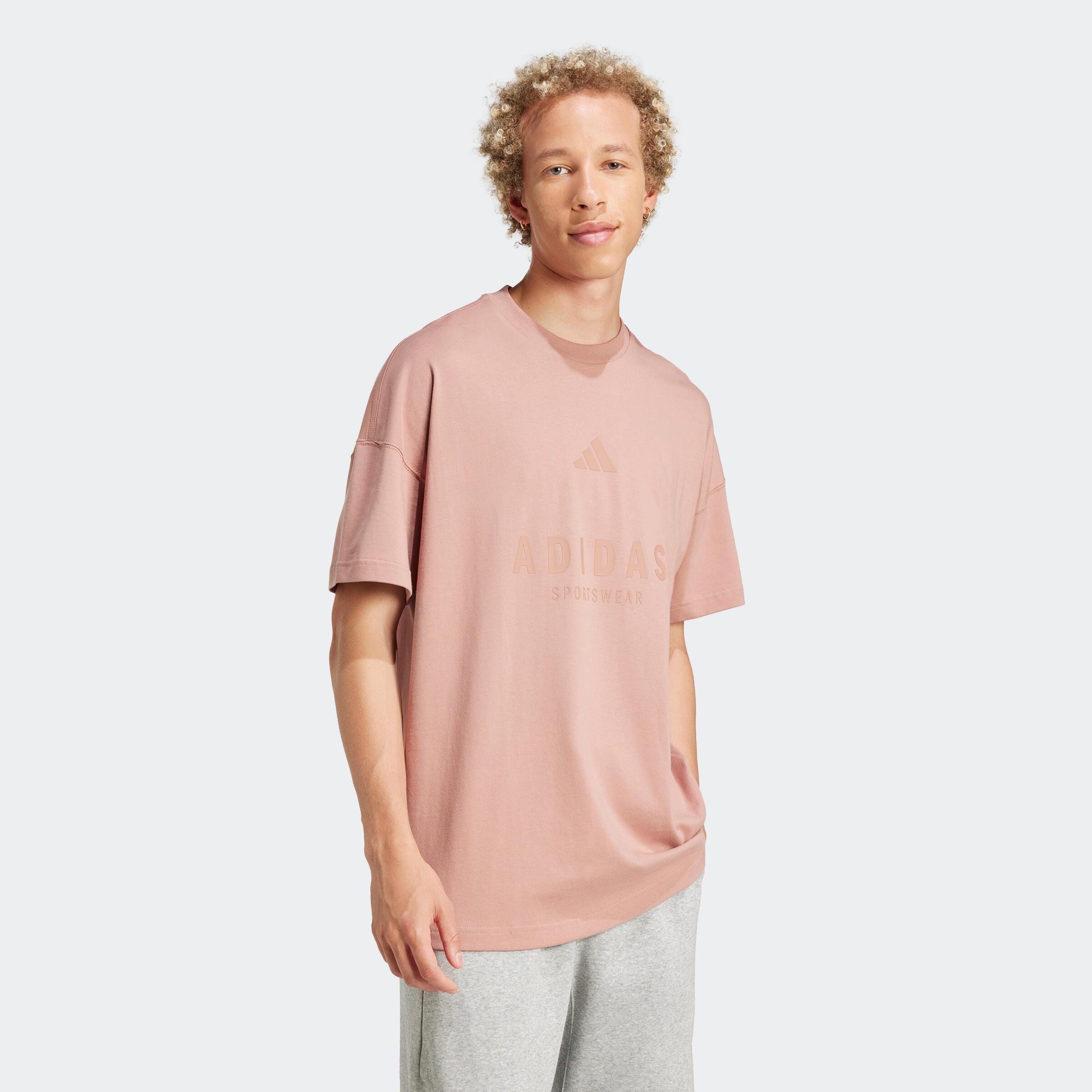 T-shirt ADIDAS oversize cotone rossa 7/7