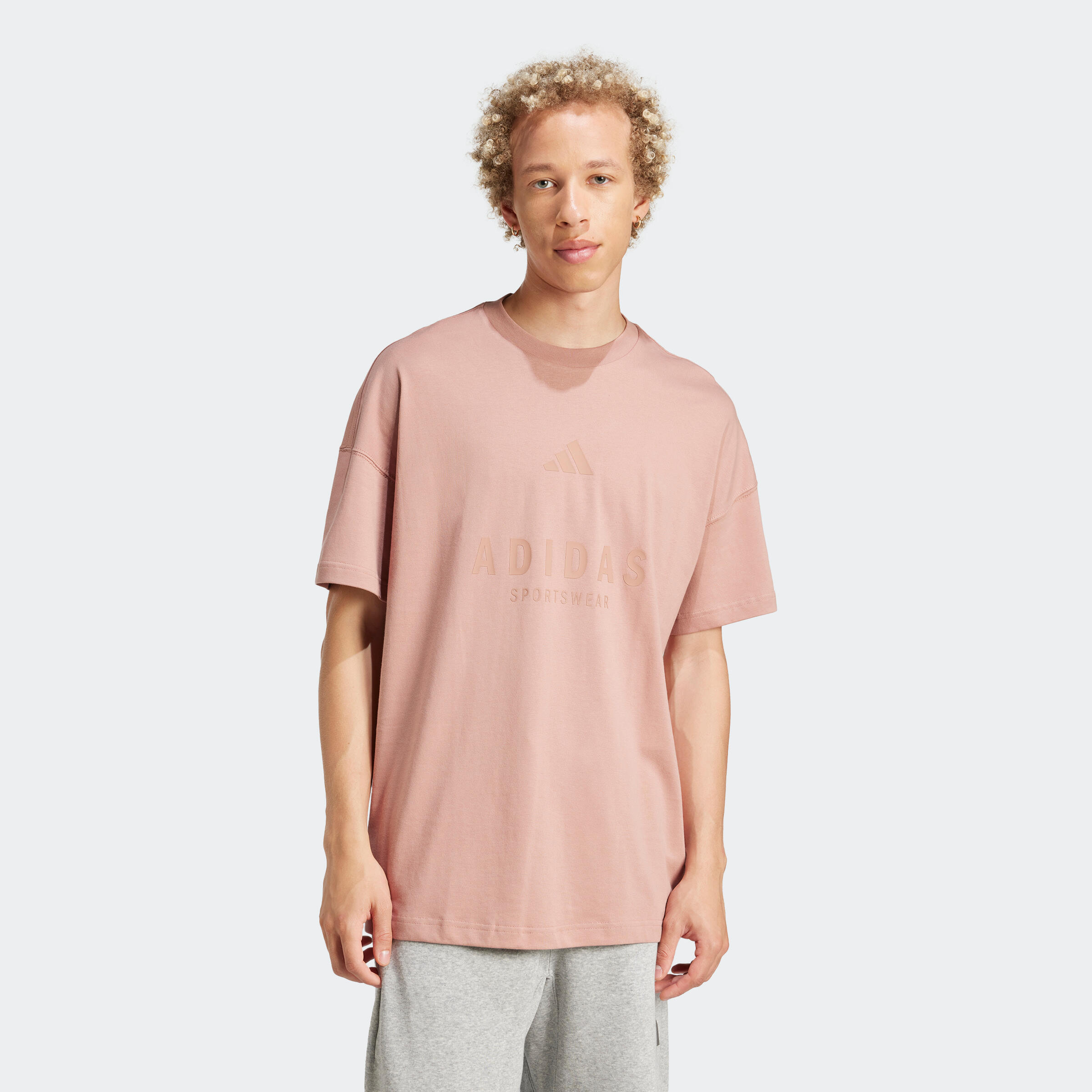 ADIDAS T-shirt ADIDAS oversize cotone rossa