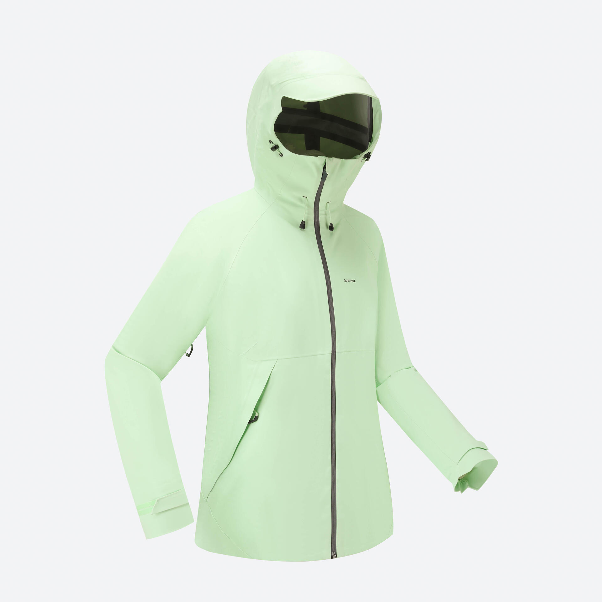 Women's Waterproof Hiking Jacket - MH500 - Green