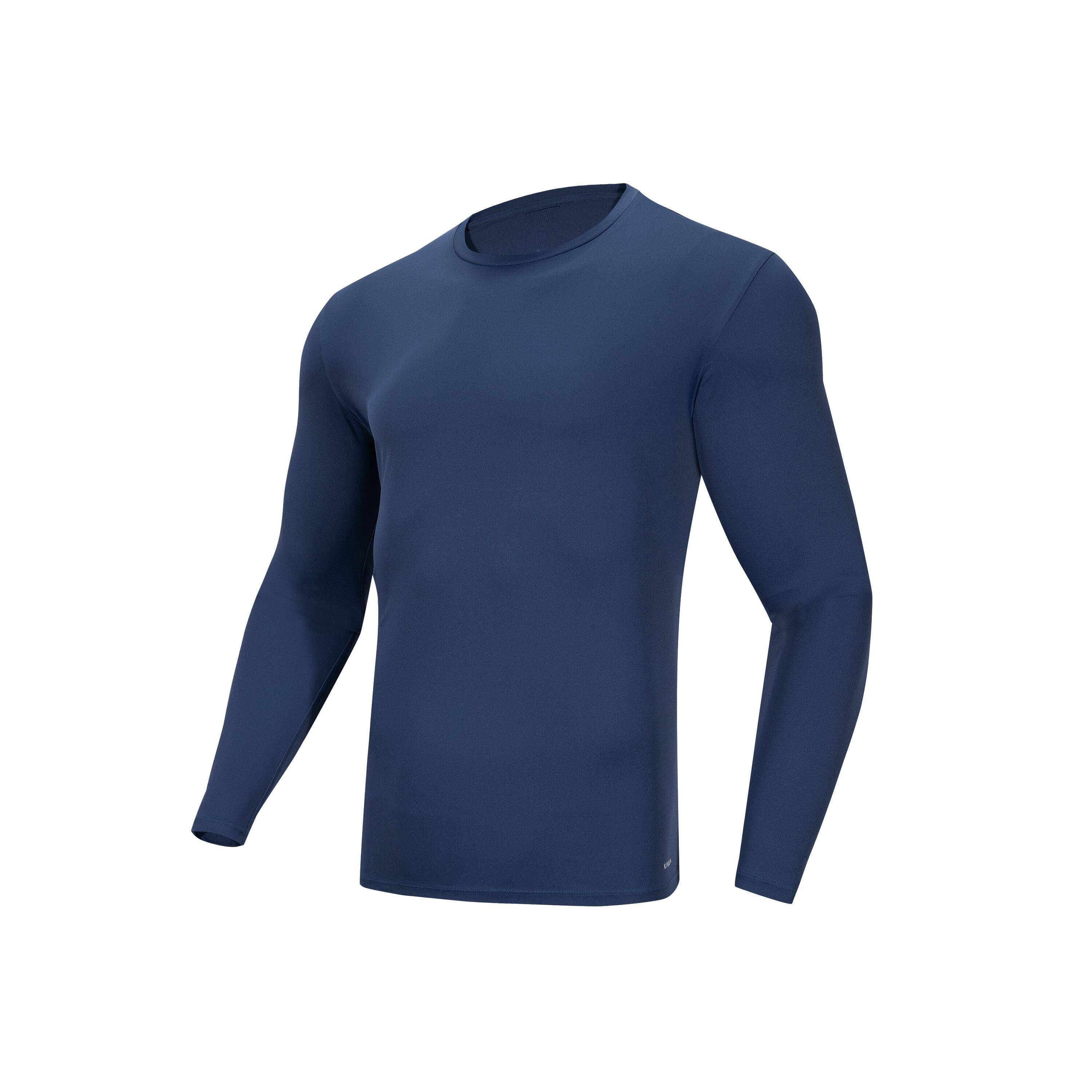 Men's Running Long-Sleeved T-Shirt Anti-UV - KIPRUN Dry 500 UV Blue Grey -  2