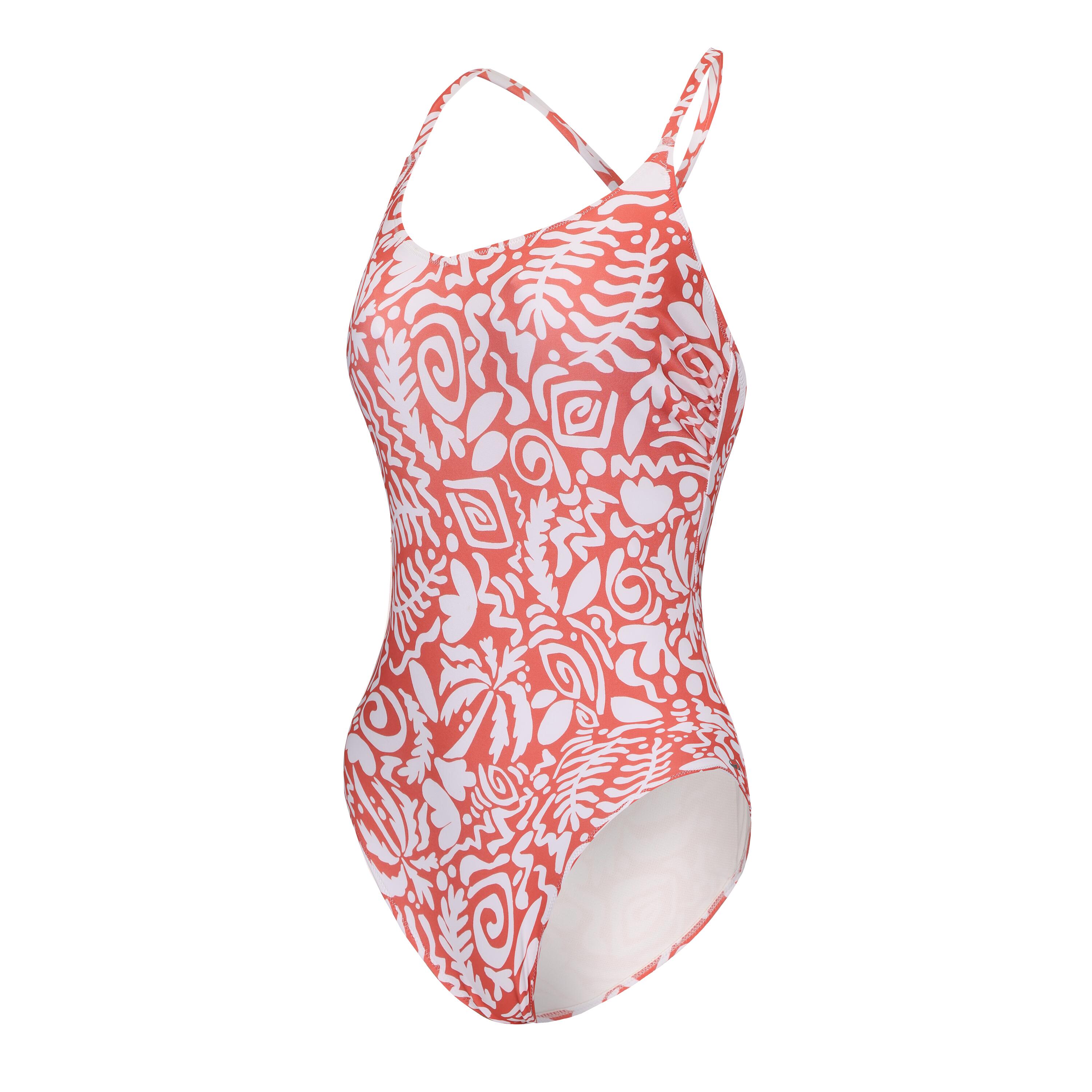 Maillot de bain 1 pièce natation femme - Lila poly rouge - NABAIJI