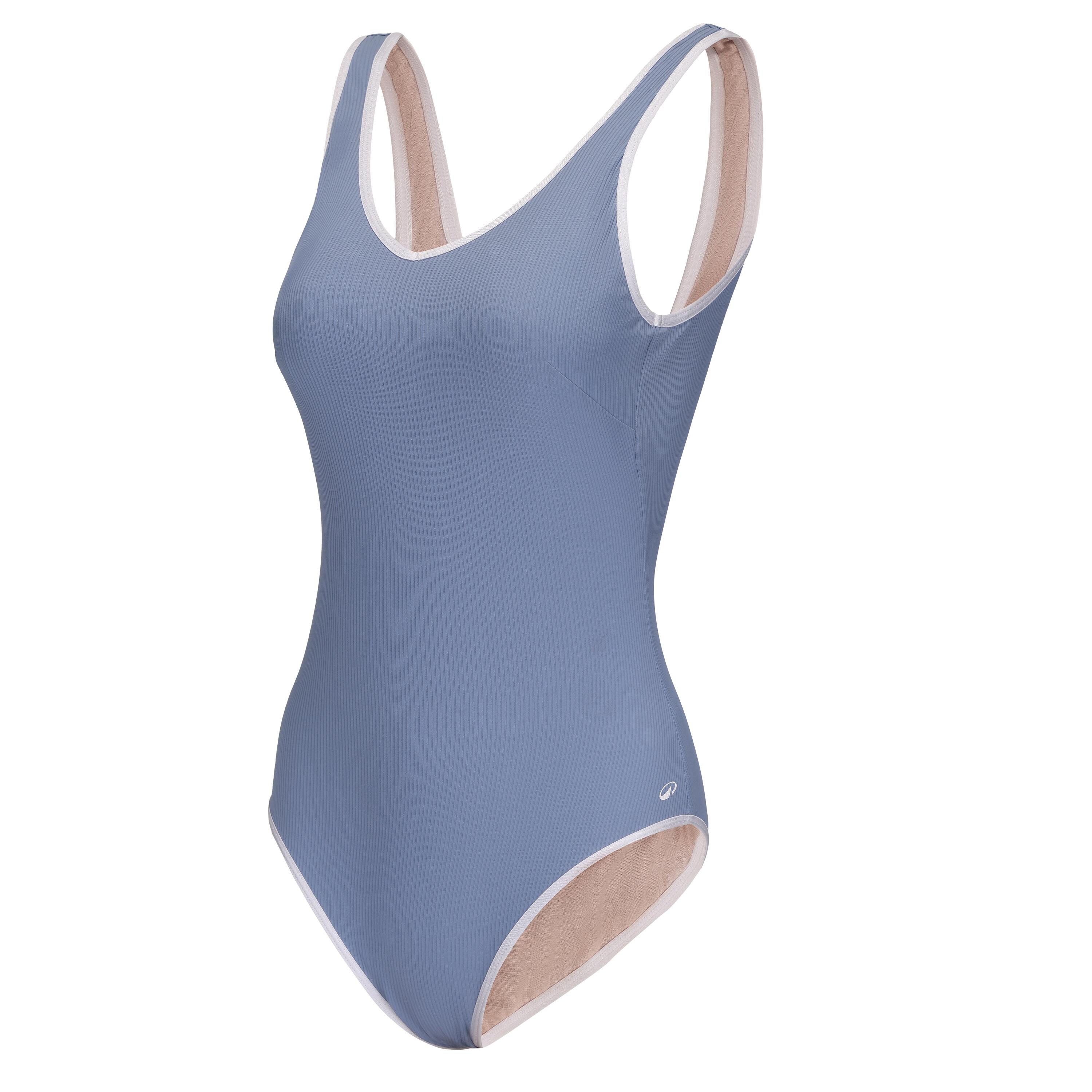 Women’s Aquafit 1-piece Swimsuit INES JEAN BLUE with removable pads