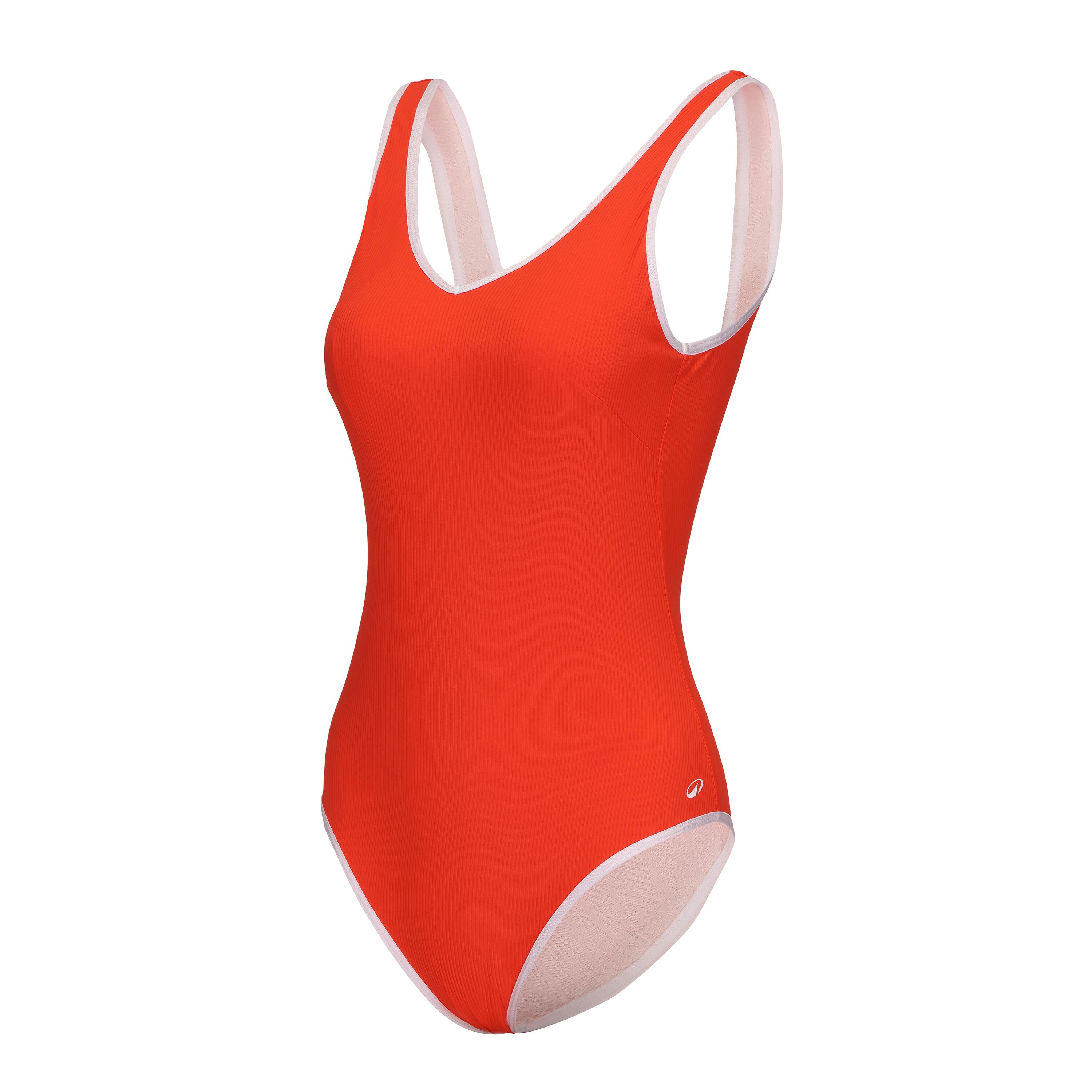 Women’s Aquafit 1-piece Swimsuit INES ORANGE RED with removable pads