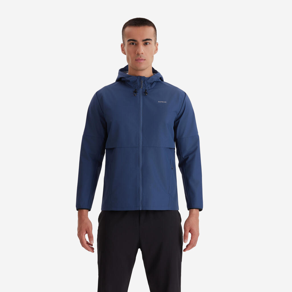 Veste imperméable run 100 homme bleue