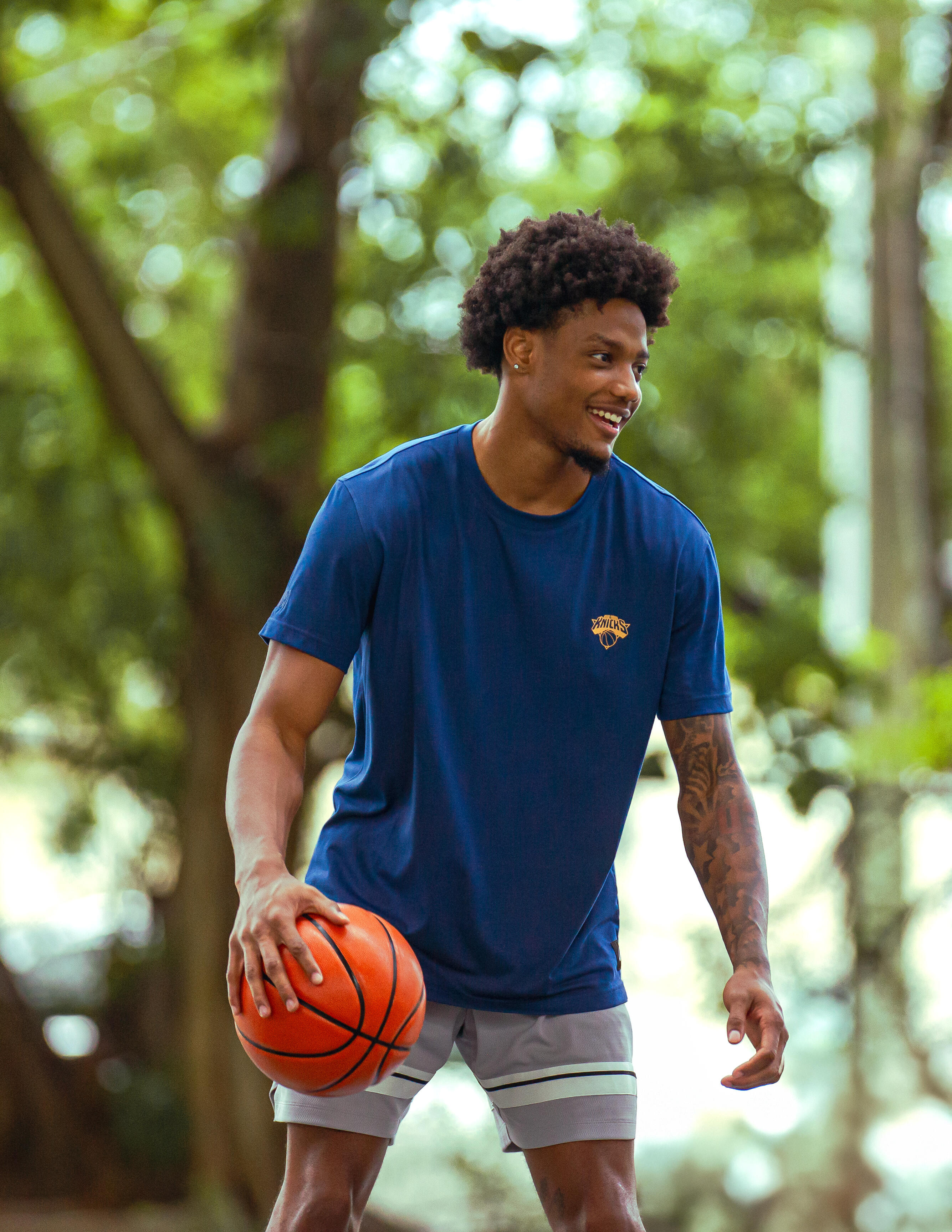 NBA Knicks Basketball-T-Shirt für Männer und Frauen, 900, Blau 9/10