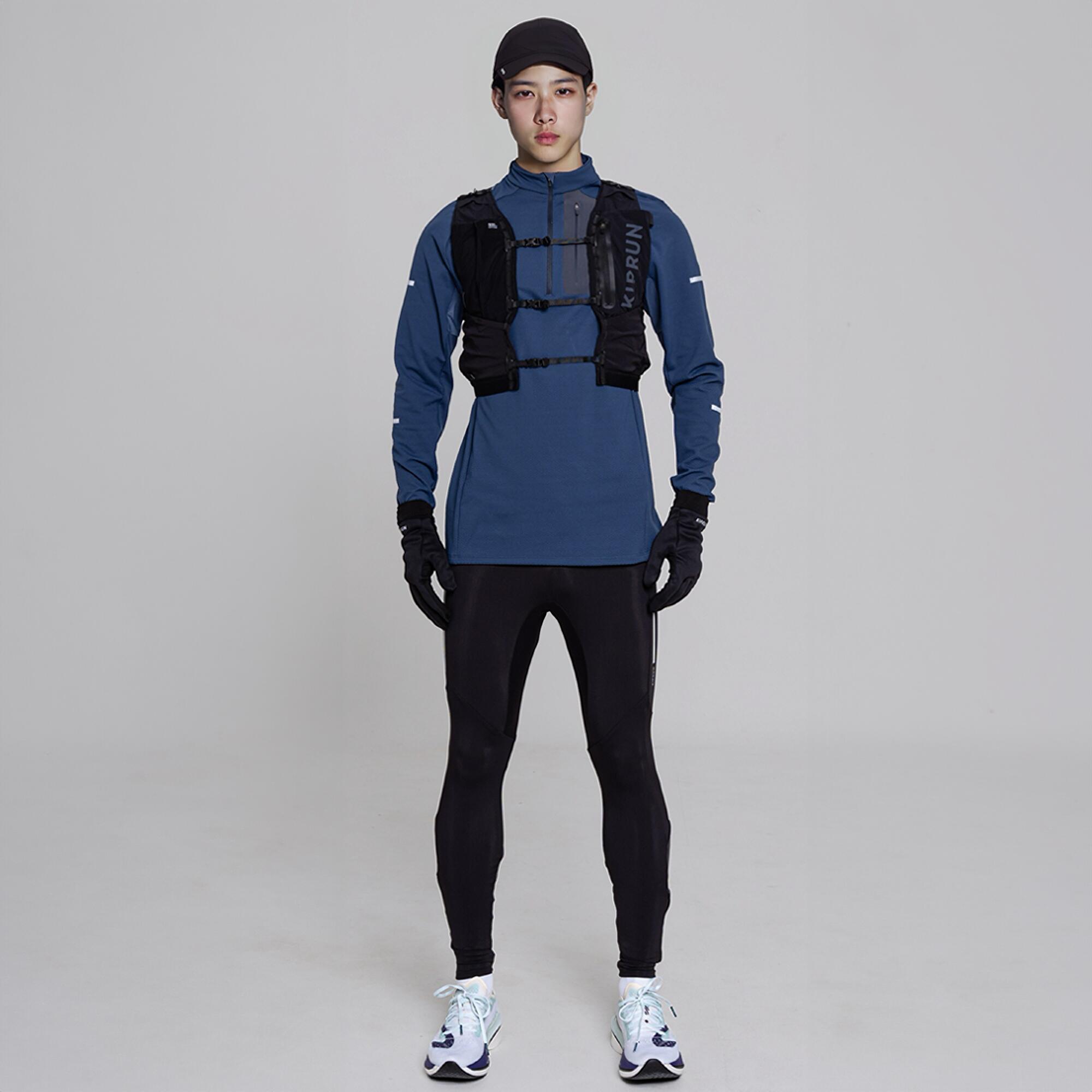 Guanti touch running adulto unisex WARM+ 500 neri 6/12
