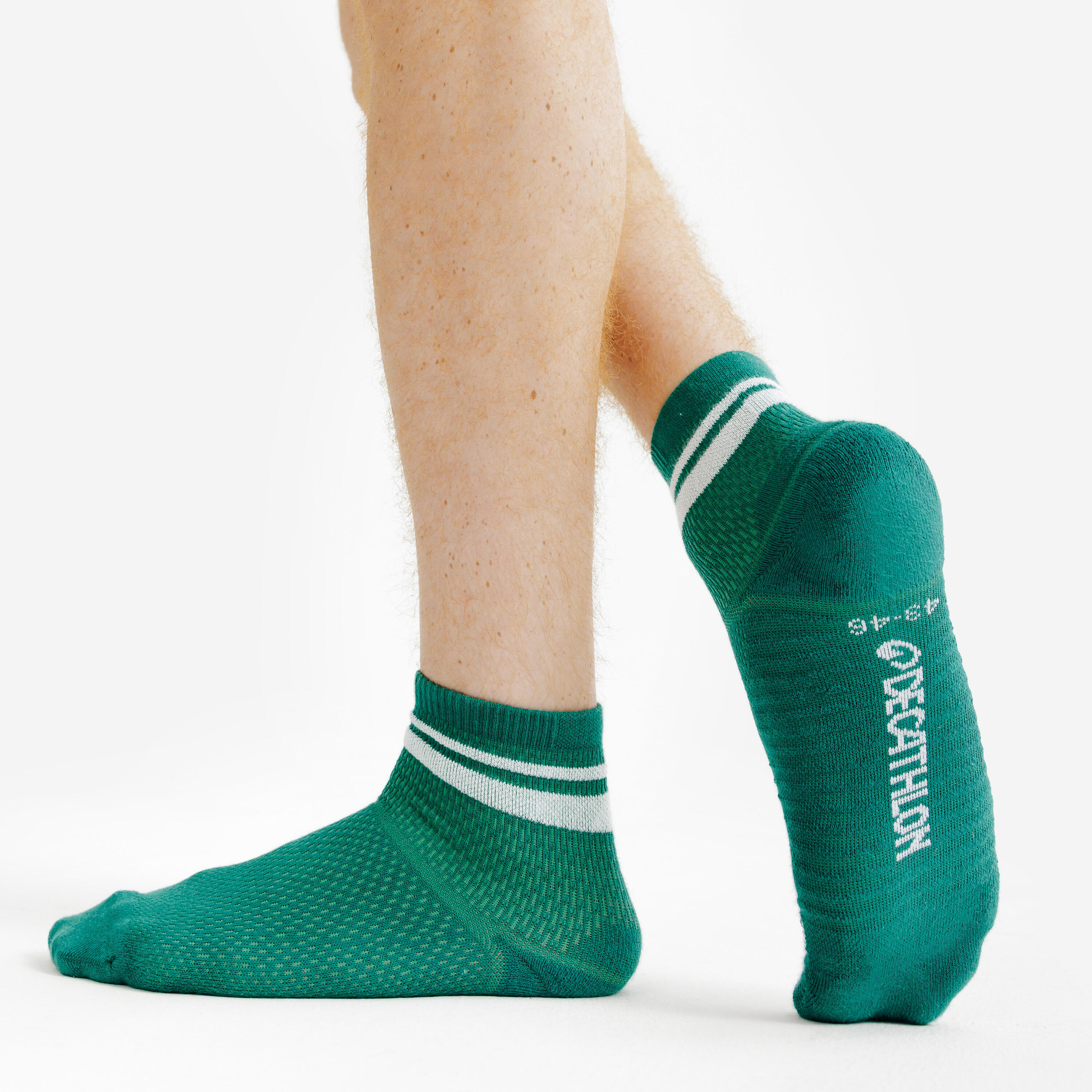 Meias altura tornozelo, azul, verde e branco conjunto de 3 7/7