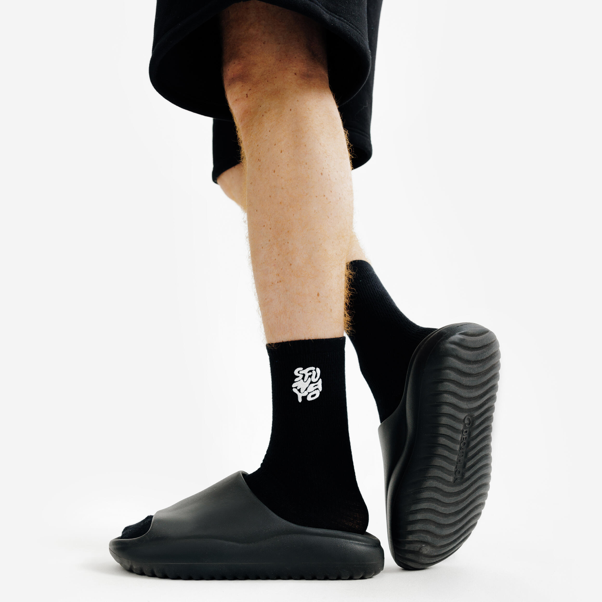 Badelatschen Herren/Damen, Slide, schwarz 6/7