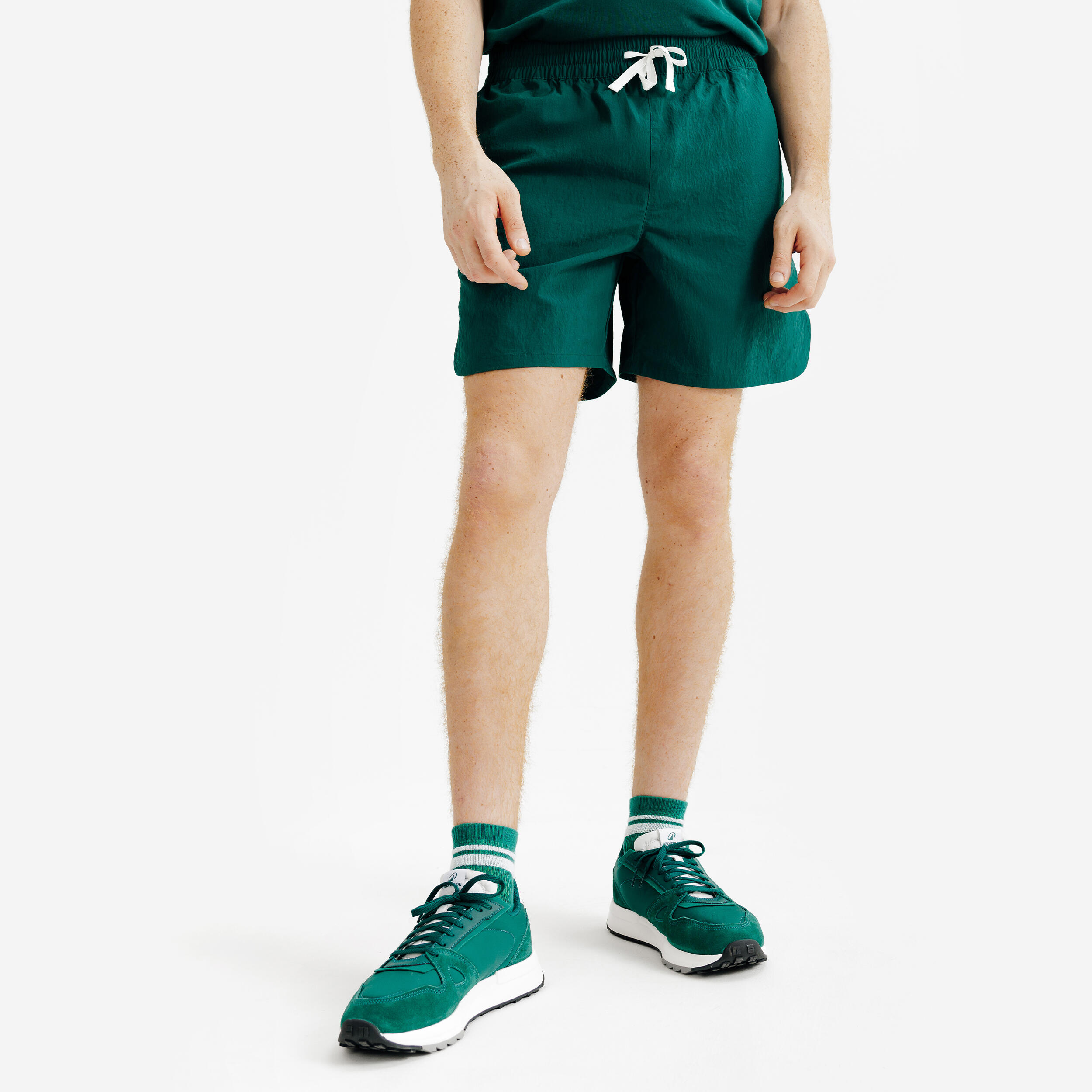 DECATHLON Pantalón corto de lona hombre, Elementals, verde