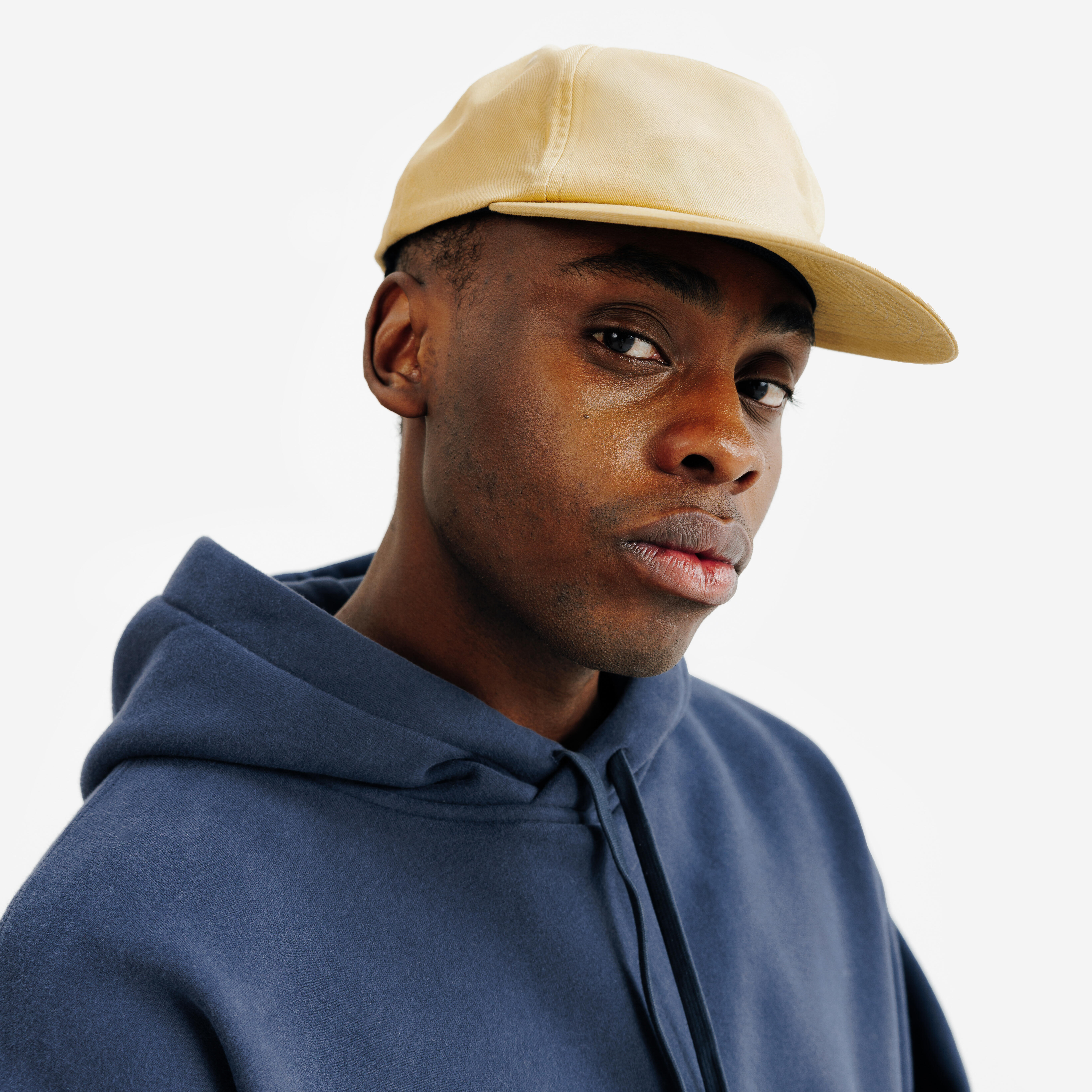 6 Panels cap with flat visor, beige