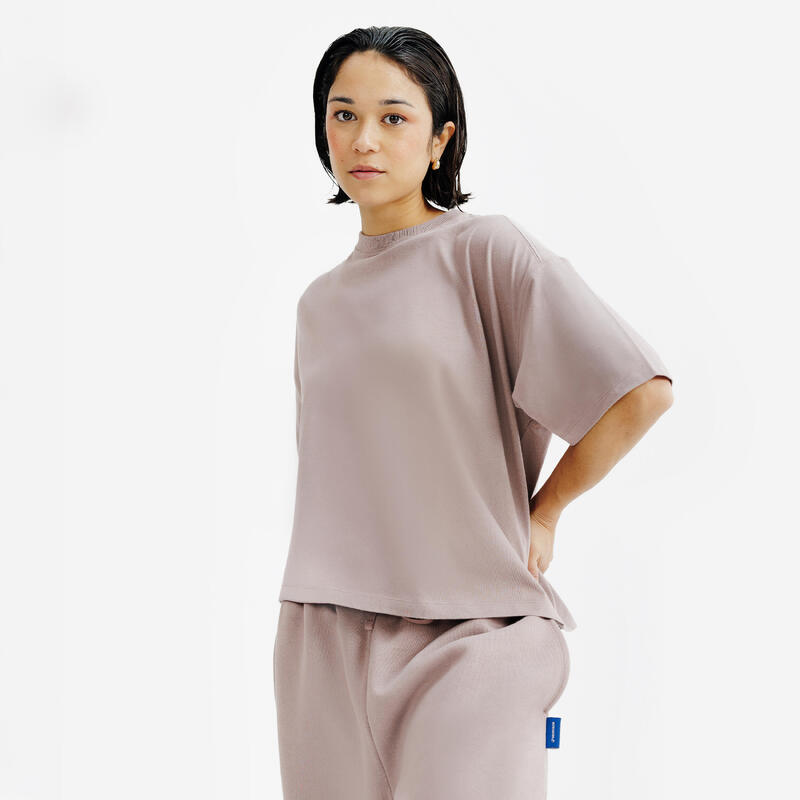 Tricou crop top, Elementals, Alb Damă