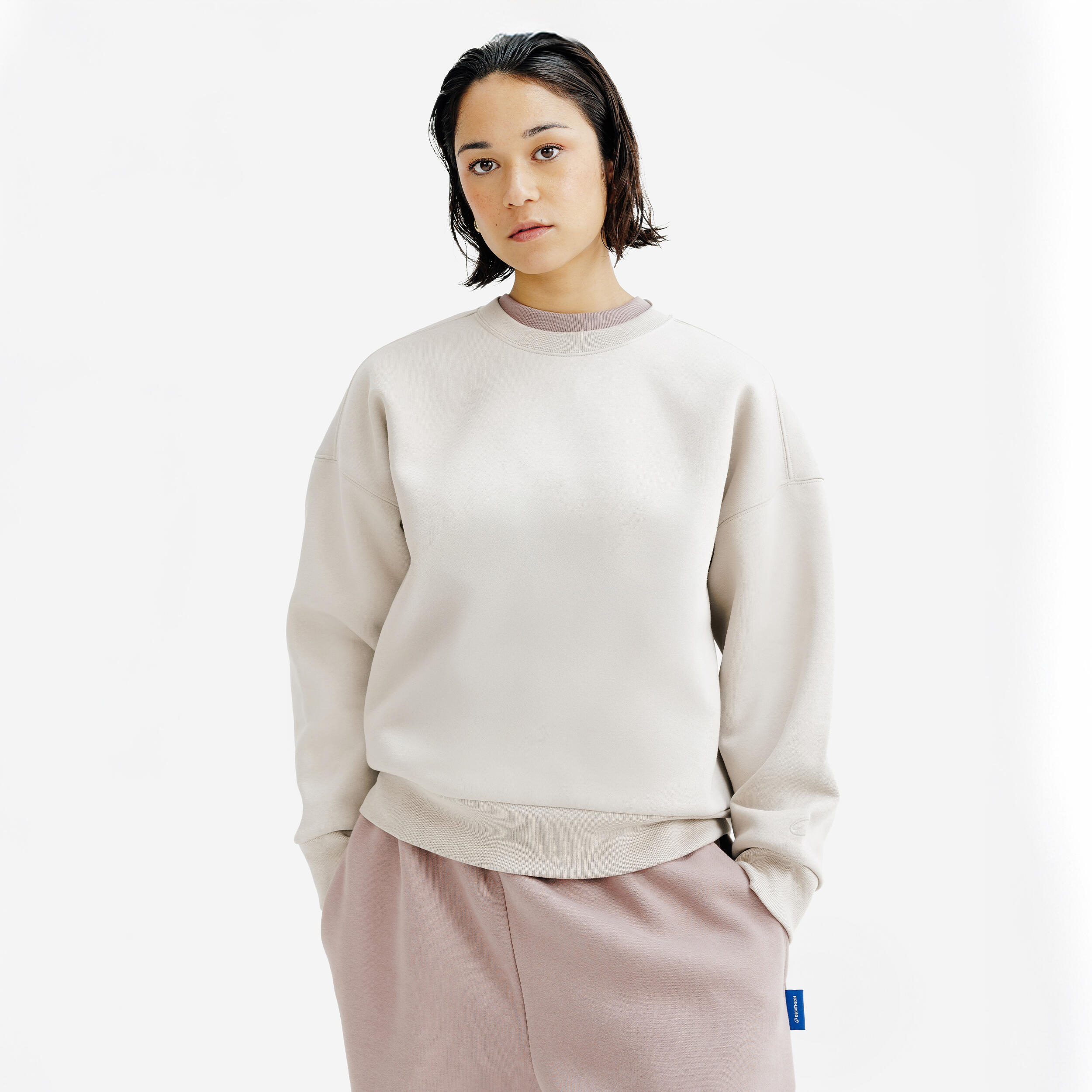 DECATHLON Women's Crew Neck Sweatshirt - Elementals, Beige