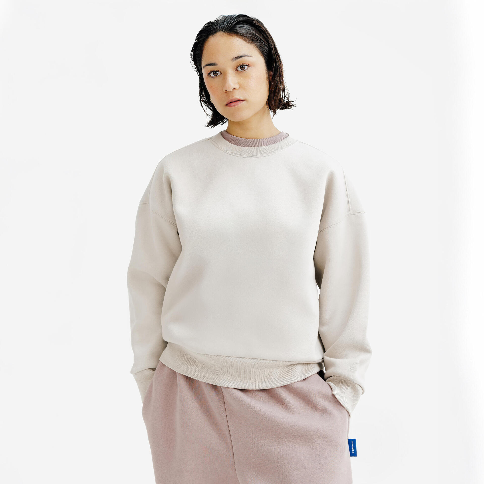 Beige Crew Neck Sweater WASHABLE MILANO RIBBED CREW NECK SWEATER UNIQLO ID