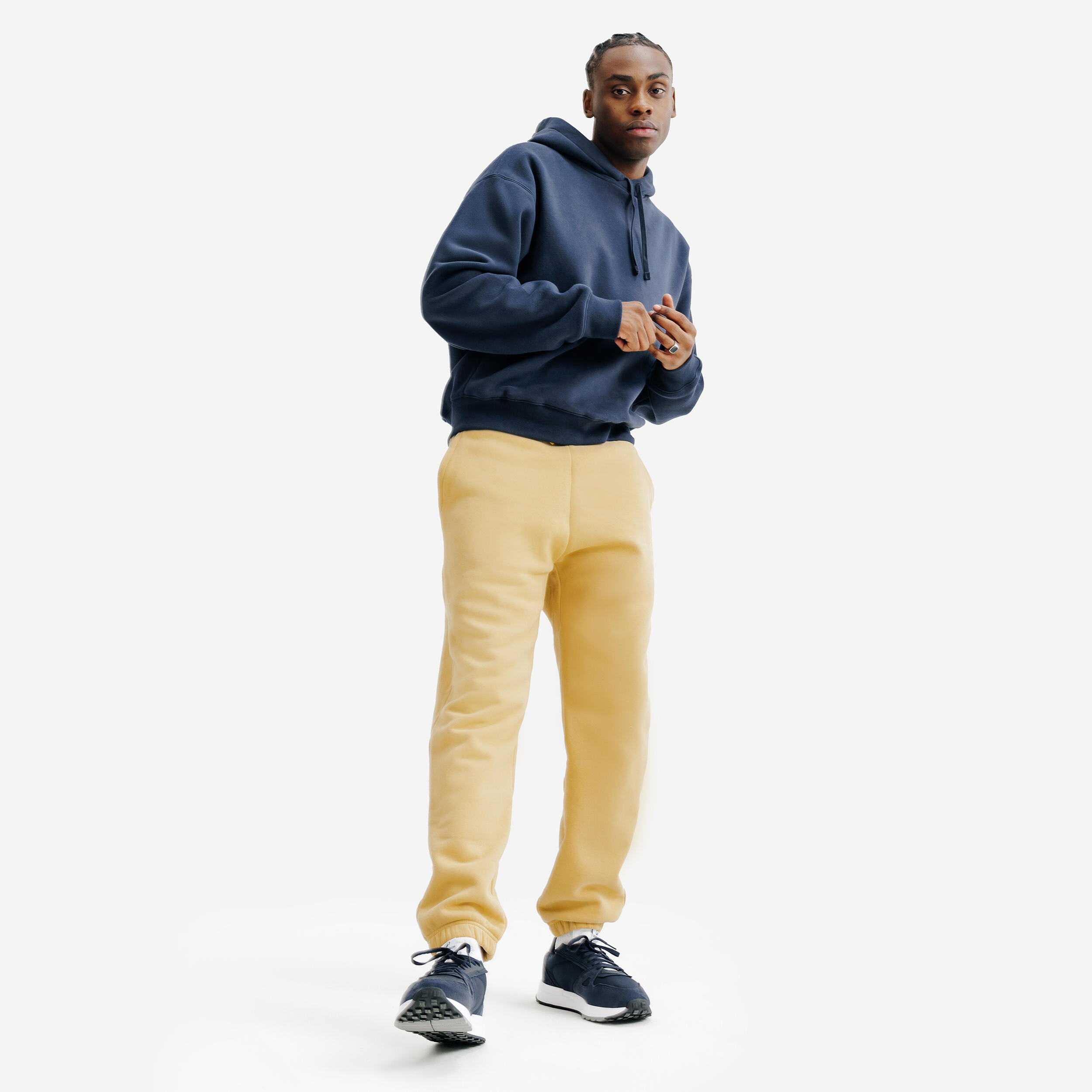 Pantaloni tuta uomo ELEMENTALS flare felpati senape 2/6
