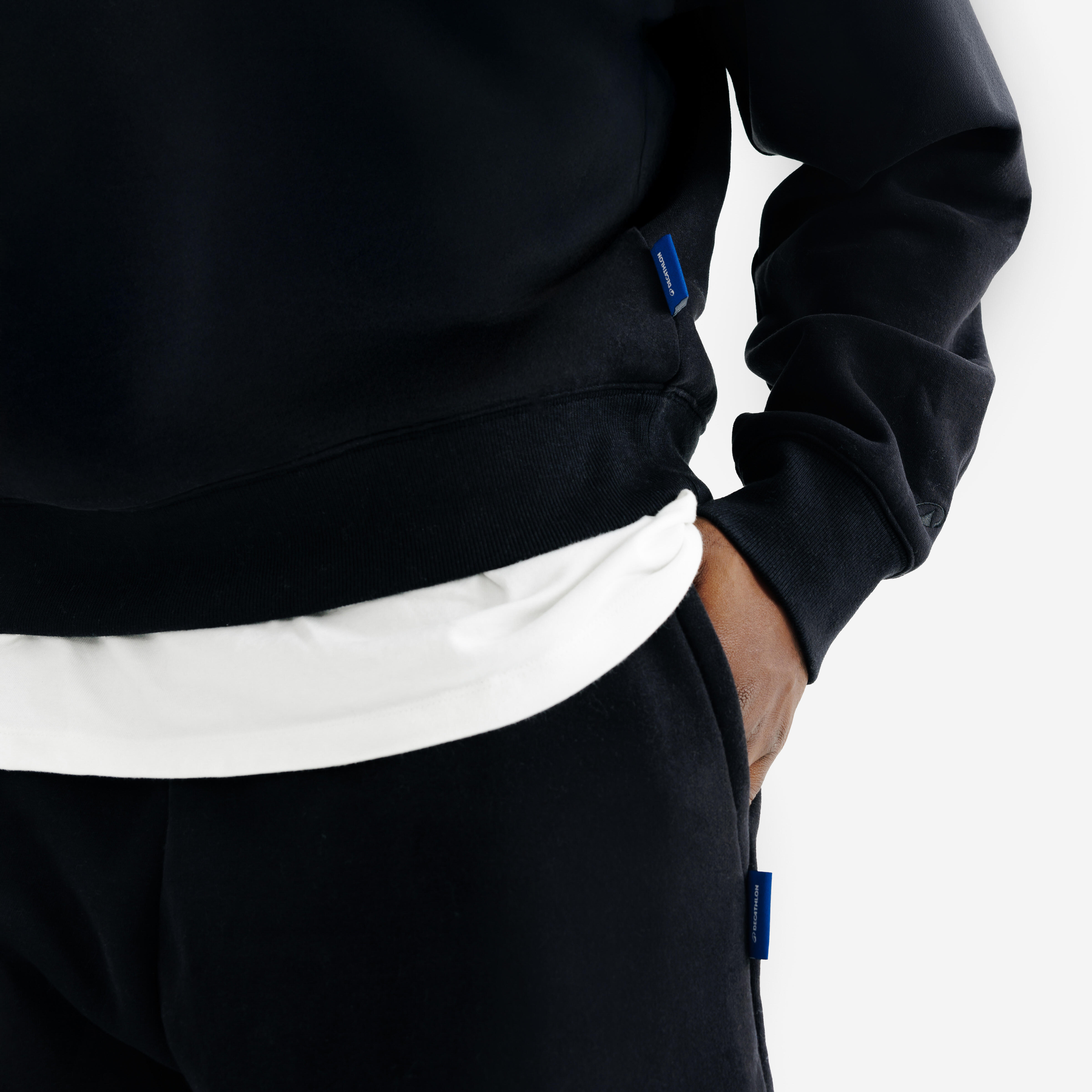 Men's crew neck sweatshirt - Elementals, Black