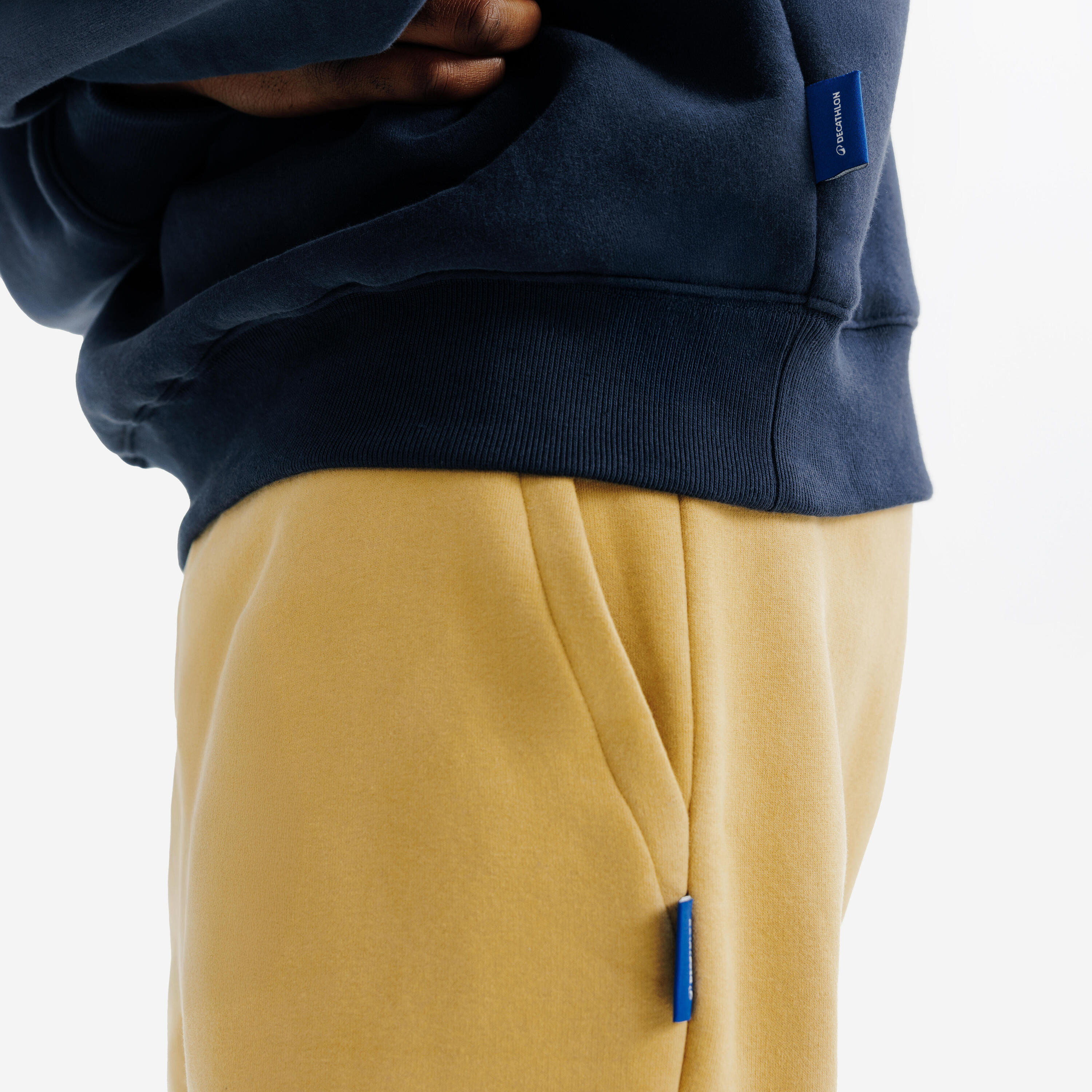 Pantaloni tuta uomo ELEMENTALS flare felpati senape 3/6