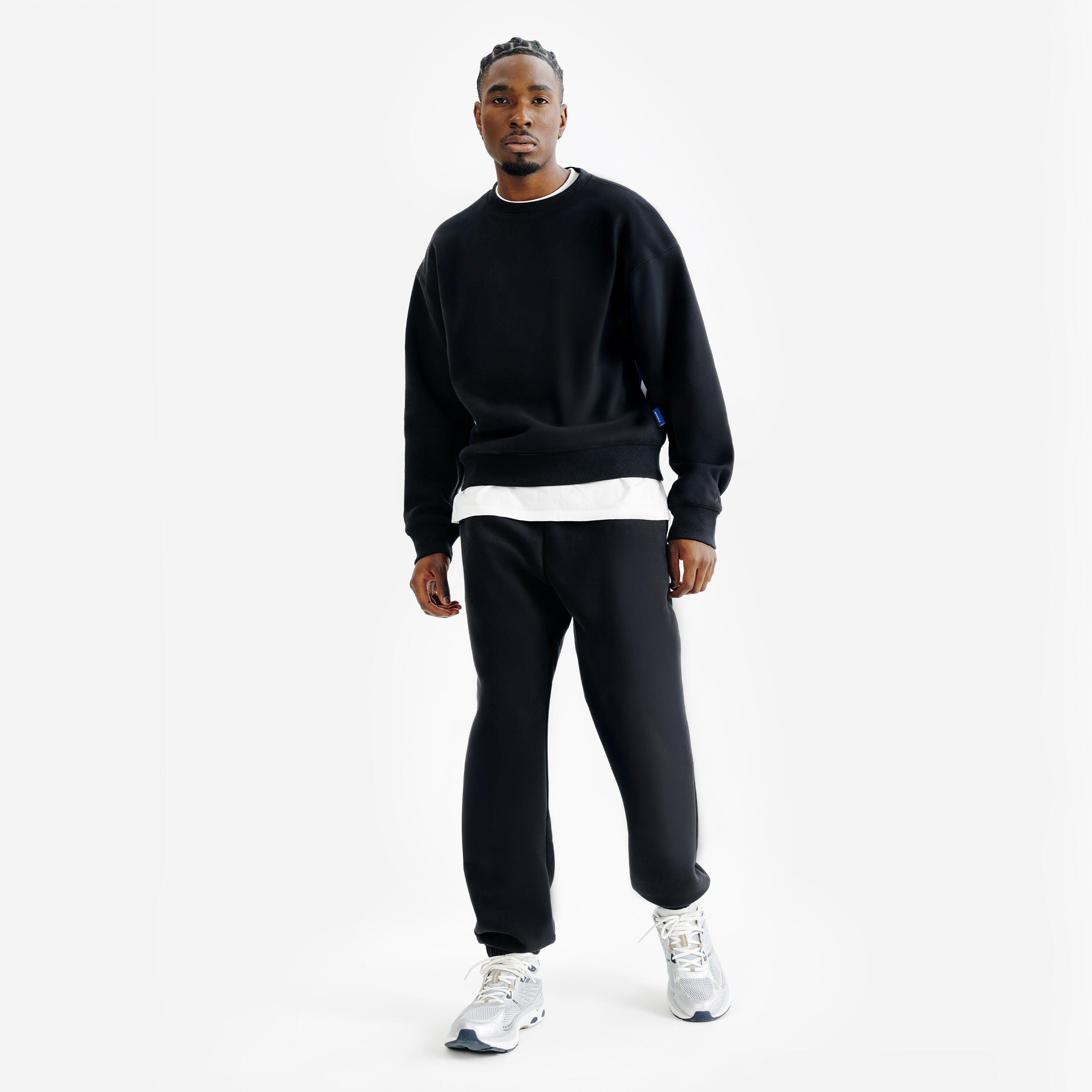 Men's crew neck sweatshirt - Elementals, Black