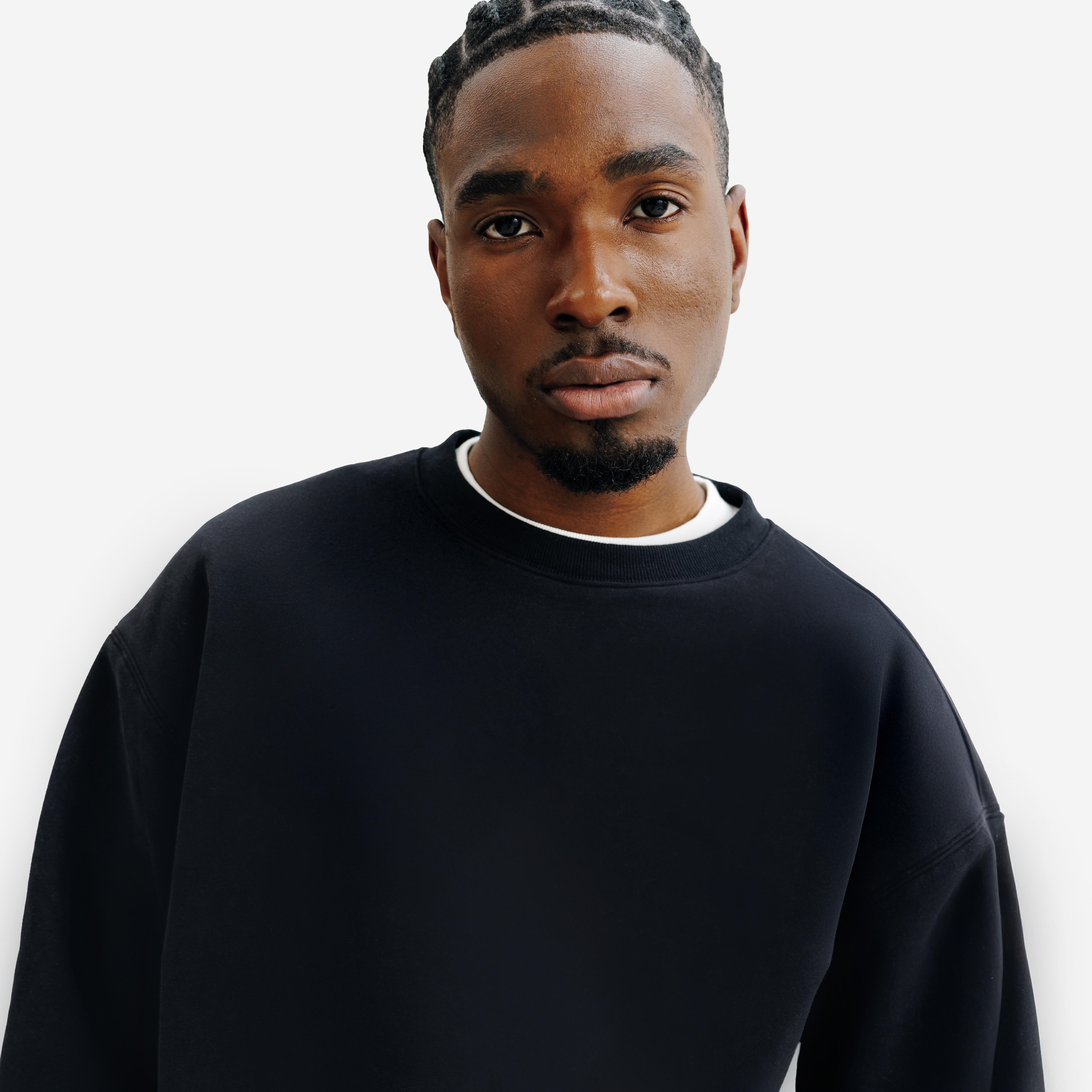 Men's crew neck sweatshirt - Elementals, Black