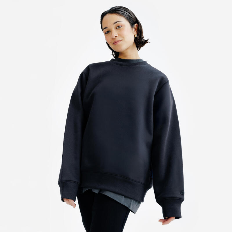 Bluză cu guler rotund unisex, Elementals, Negru