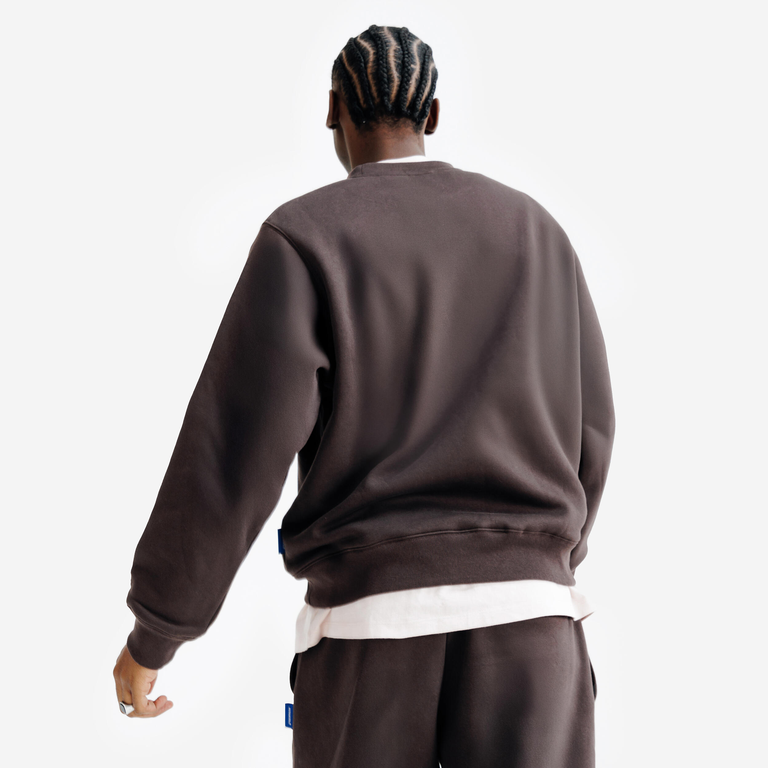 DECATHLON Unisex mikina s okrúhlym výstrihom, hnedá XS · záber 5