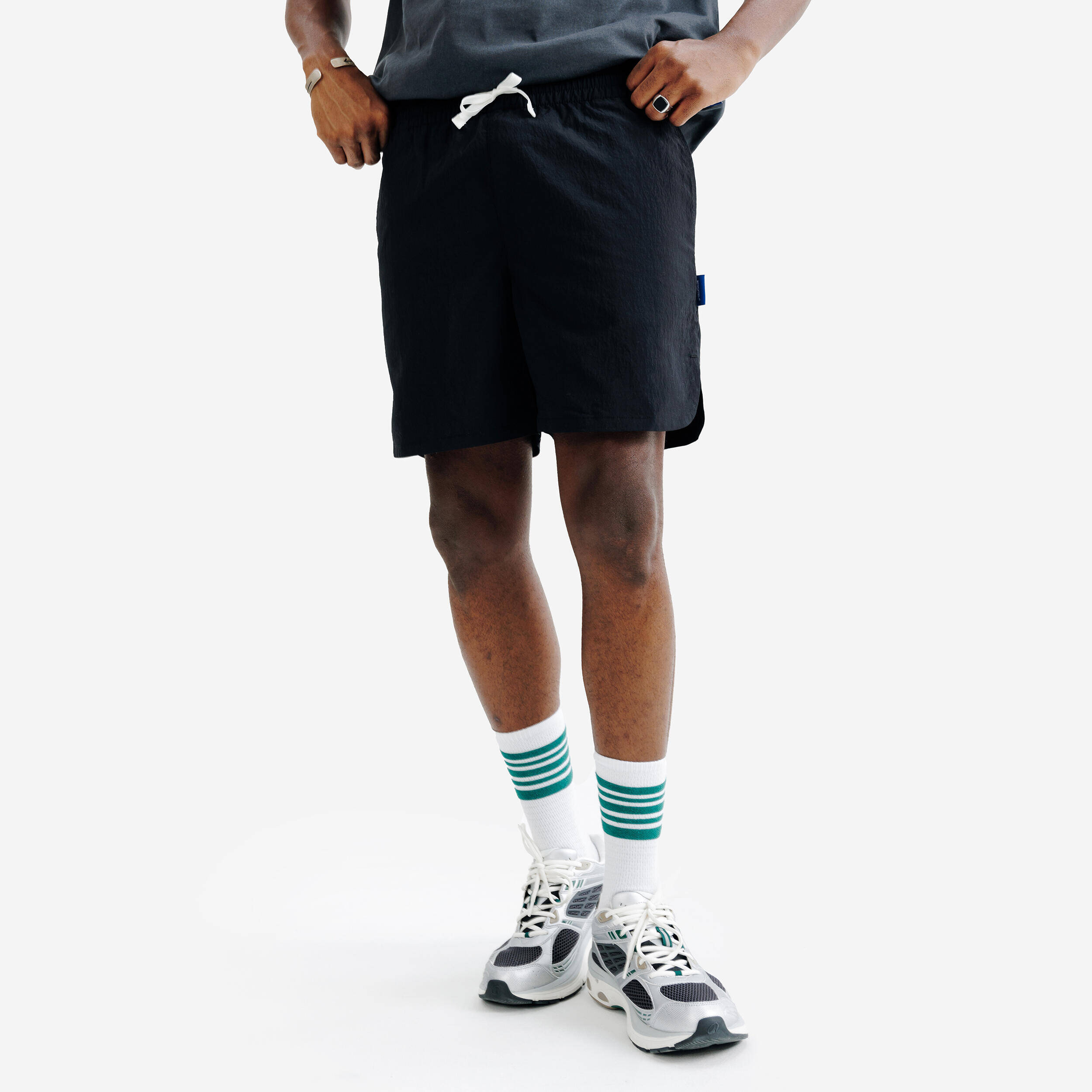 Men's canvas shorts, Elementals, Black