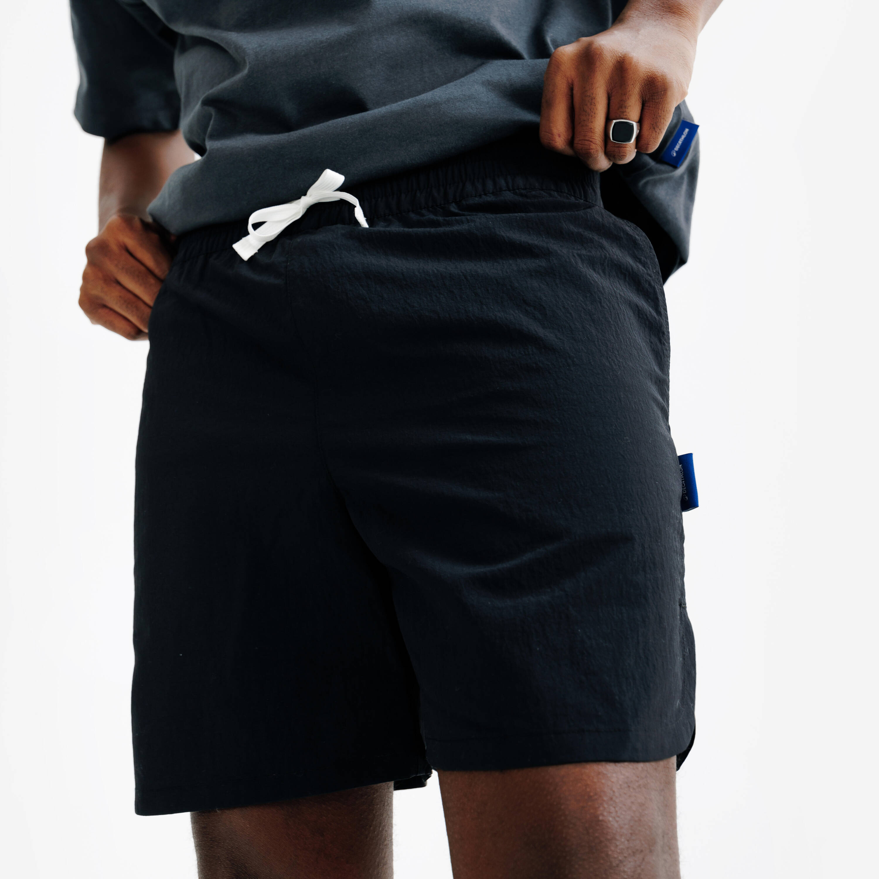Men's canvas shorts, Elementals, Black -  4