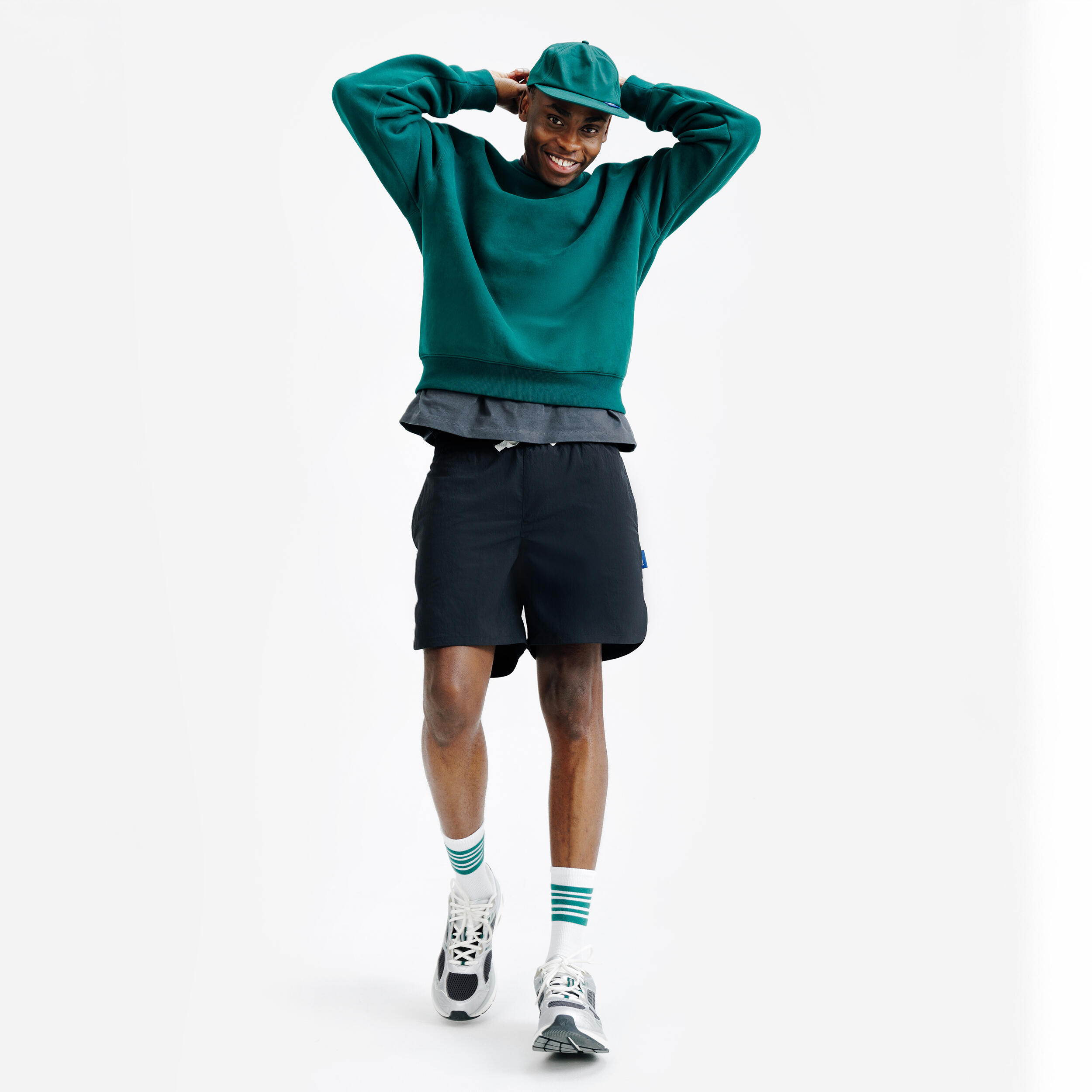 Men's canvas shorts, black