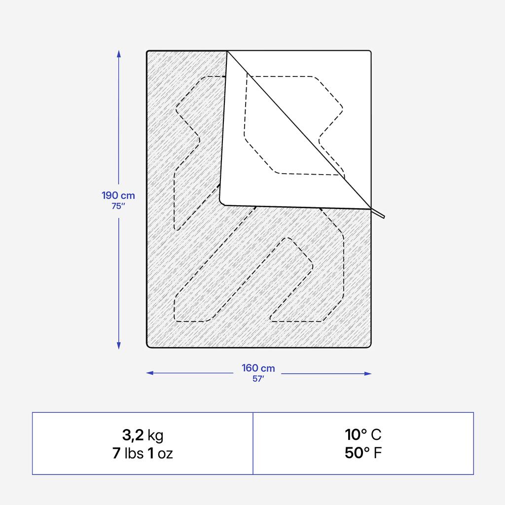 Υπνόσακος double comfort κάμπινγκ - 10 °C 