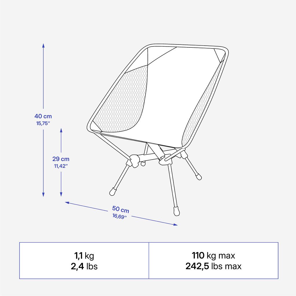 CAMPING LOW CHAIR 500 M - FOLDING & COMPACT