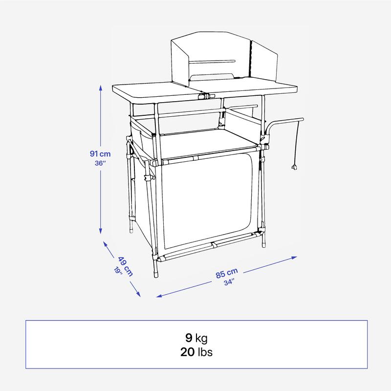 MEUBLE DE CUISINE L- PLIABLE ET COMPACT - DE CAMPING