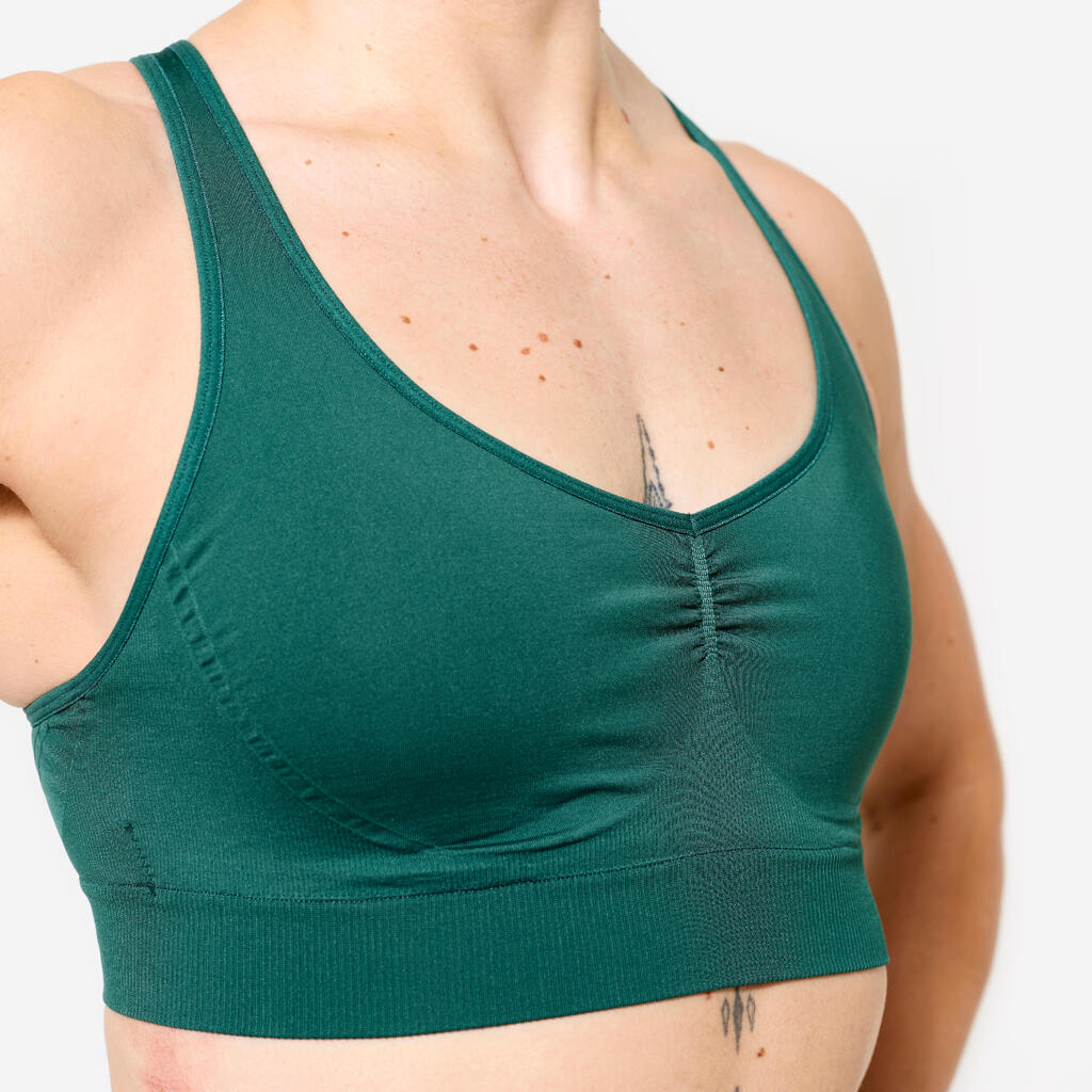 Women's Light Support Cross-Back Sports Bra - Dark Green