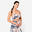 Brassière côtelée sans couture maintien léger Femme, Imprimé rose et bleu