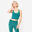 Brassière crop multi-bretelles maintien léger Femme, Vert canard
