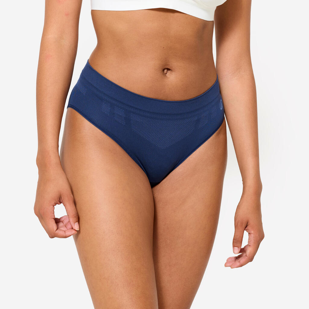 Women's Set of 3 Seamless Knickers - Purple/White/Blue
