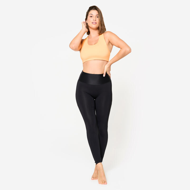 Brassière doublée dos nageur maintien modéré Femme, Orange abricot