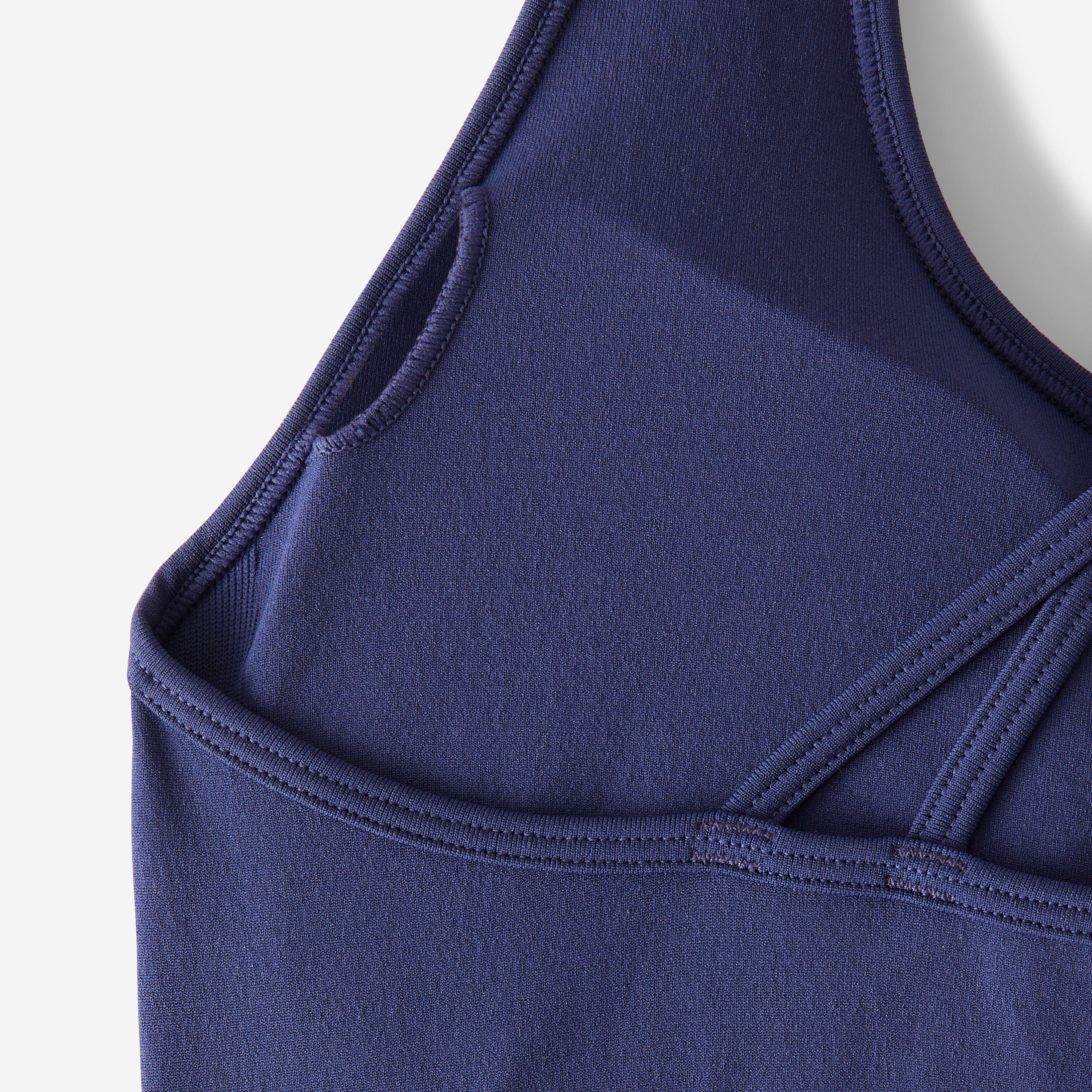 Women's Light Support Sports Bra with Cross-Over Straps - Dark Blue 7/8