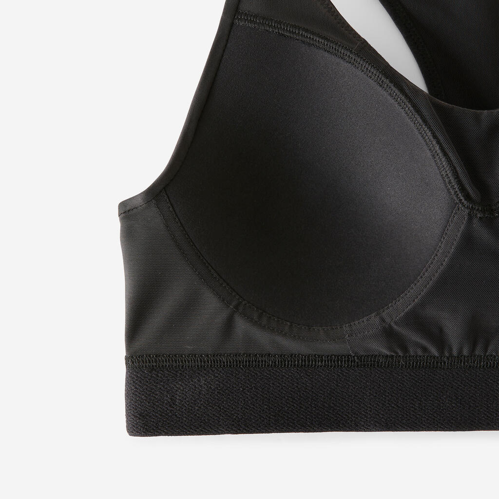 Brassière réglable avec coques maintien fort  femme, noir