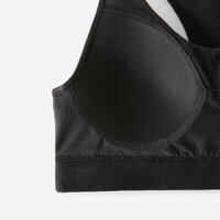 Women's High Support Adjustable Sports Bra with Cups - Black