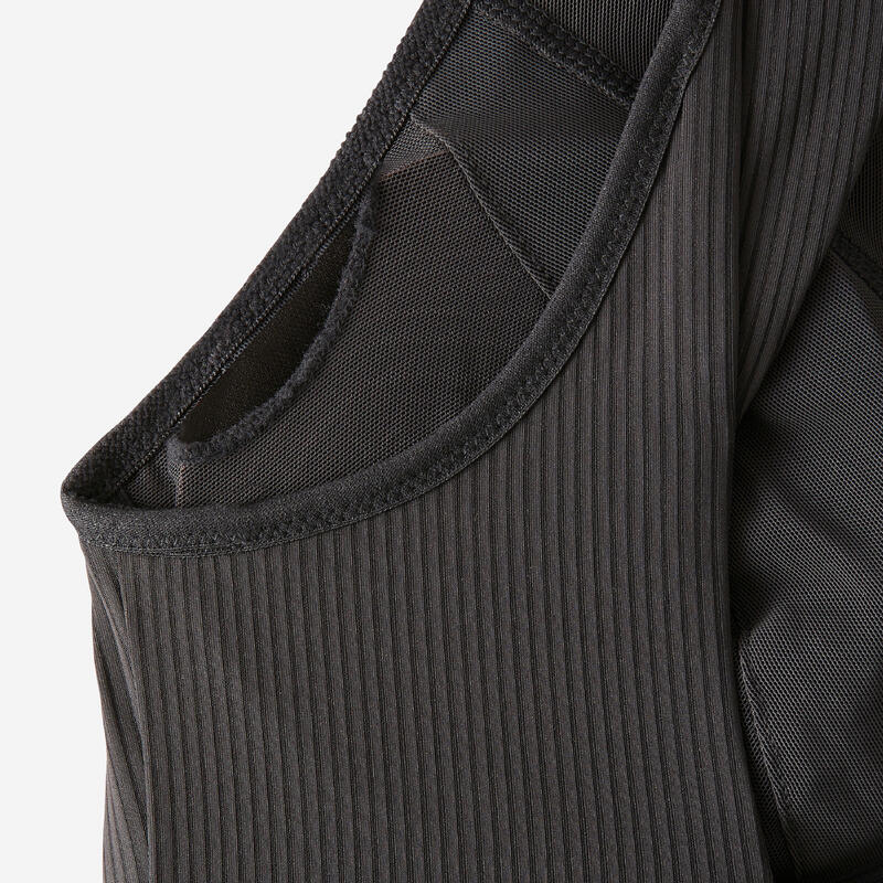 Crop-Top BH mit mittlerer Stützfunktion Damen - schwarz