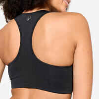 Women's Medium Support Racer Back Lined Sports Bra - Black