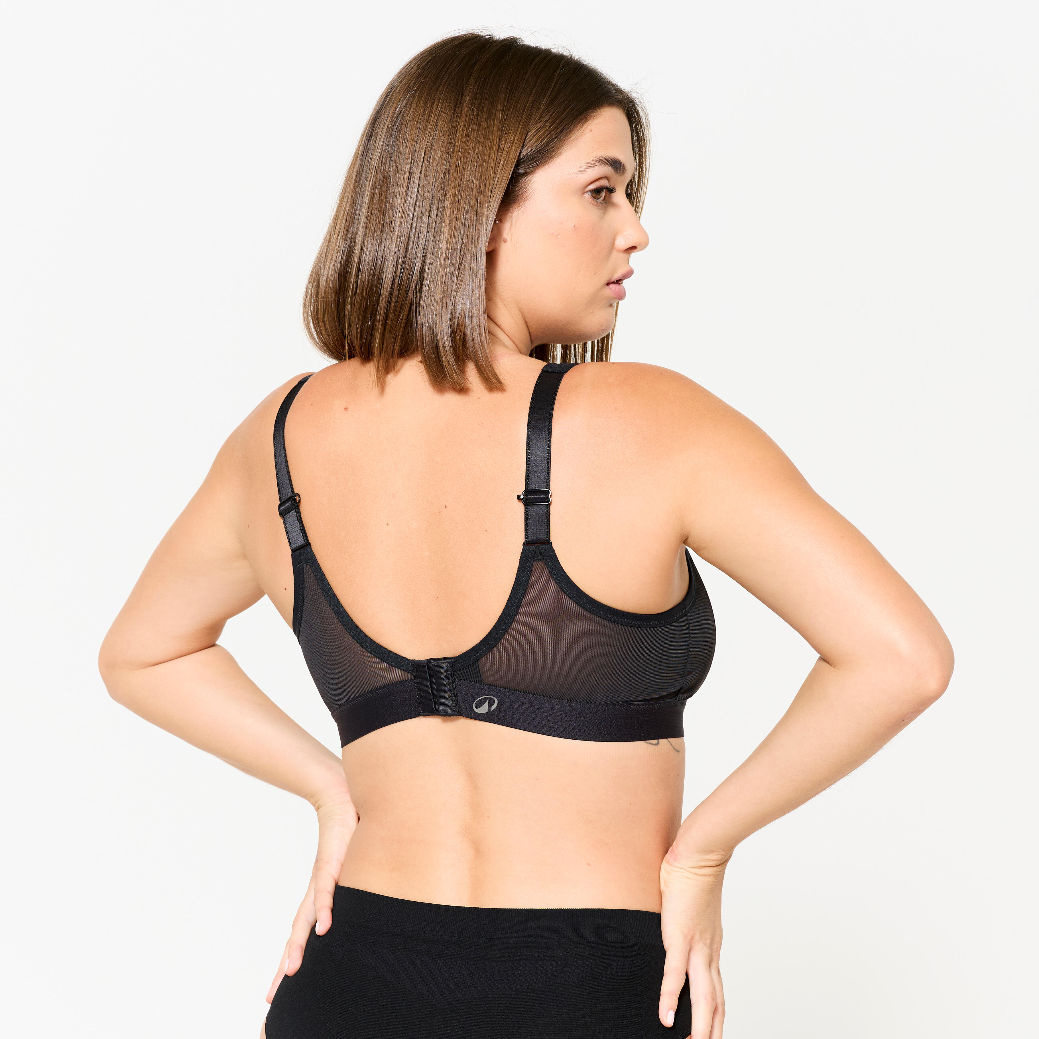 Women's High Support Convertible Strap Sports Bra - Smoked Black
